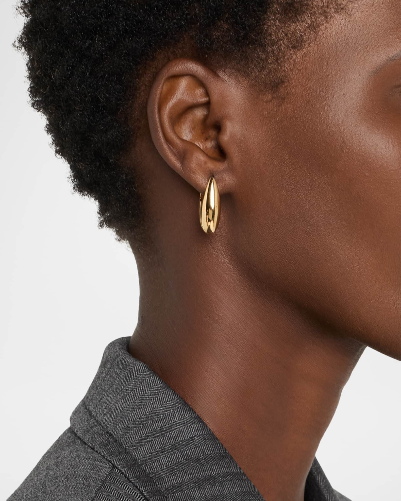 Bottega Veneta 18K Gold Plated Small Ellipse Earrings | Neiman Marcus
