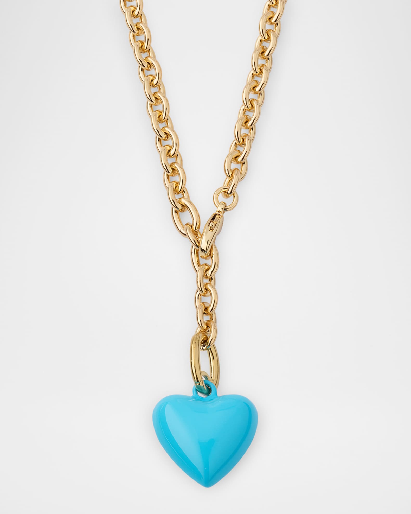 The Mini Puffy Heart Necklace, Turquoise 0
