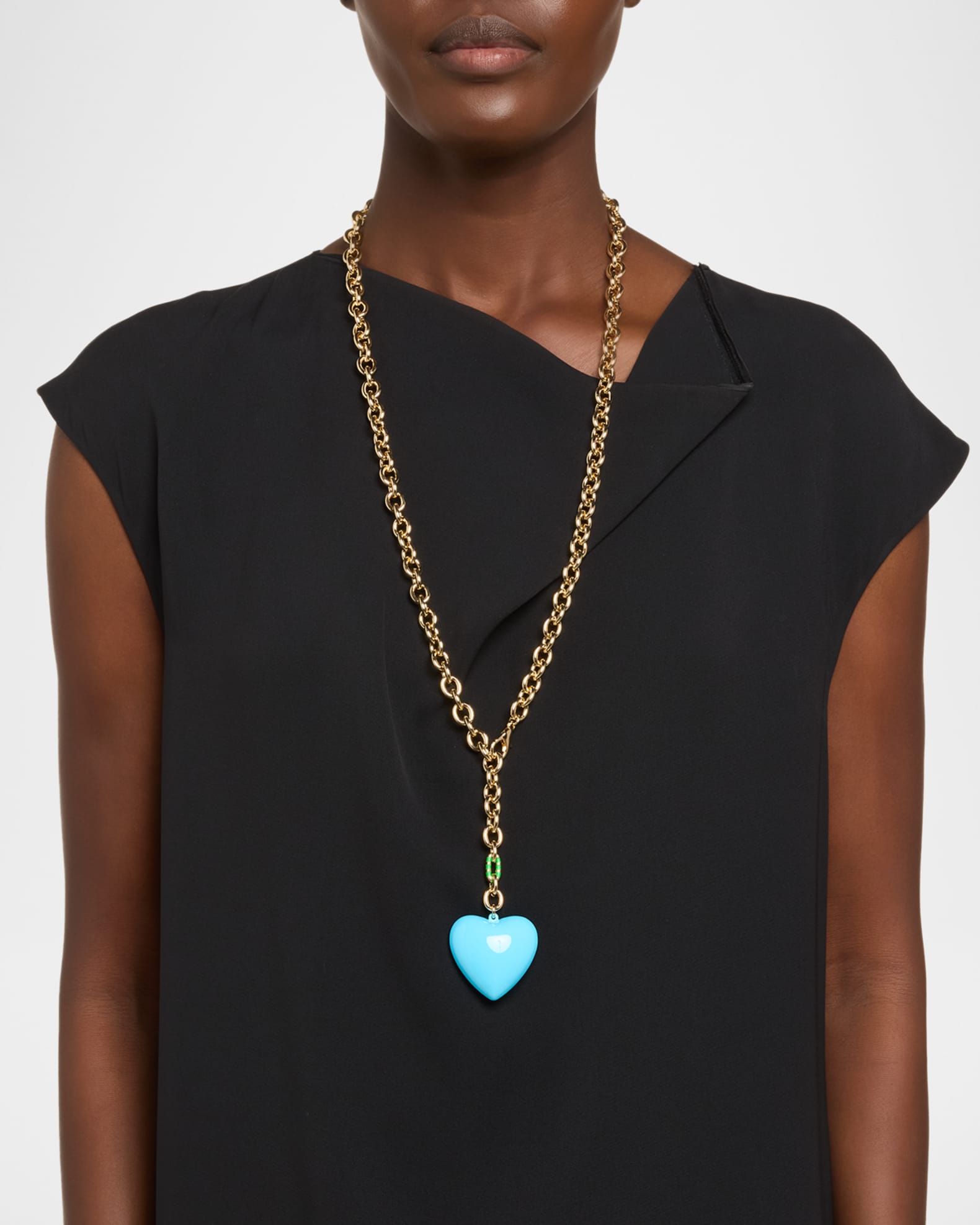 The Puffy Heart Necklace, Turquoise 1