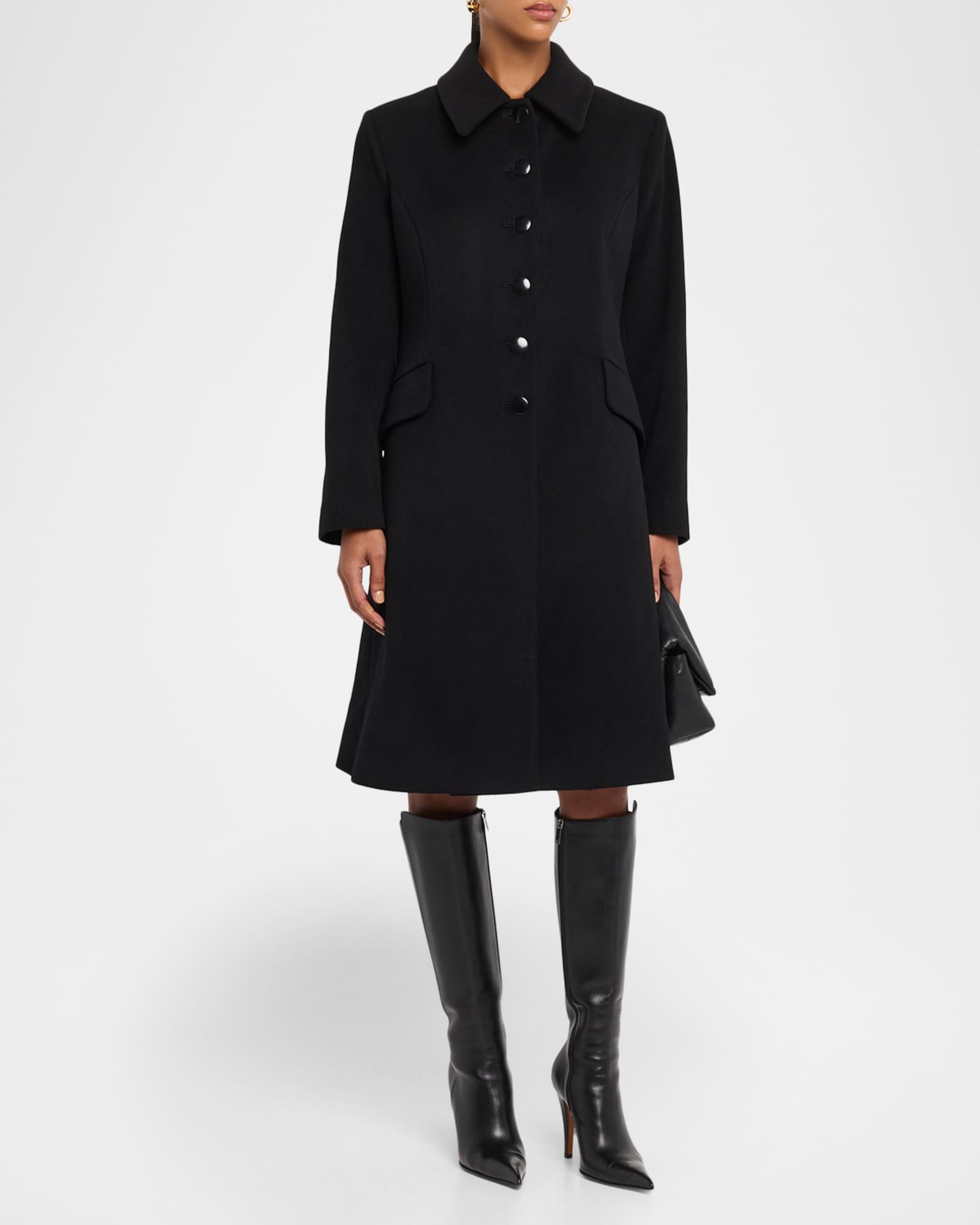 Fleurette Sofia Wool Fit-and-Flare Coat | Neiman Marcus