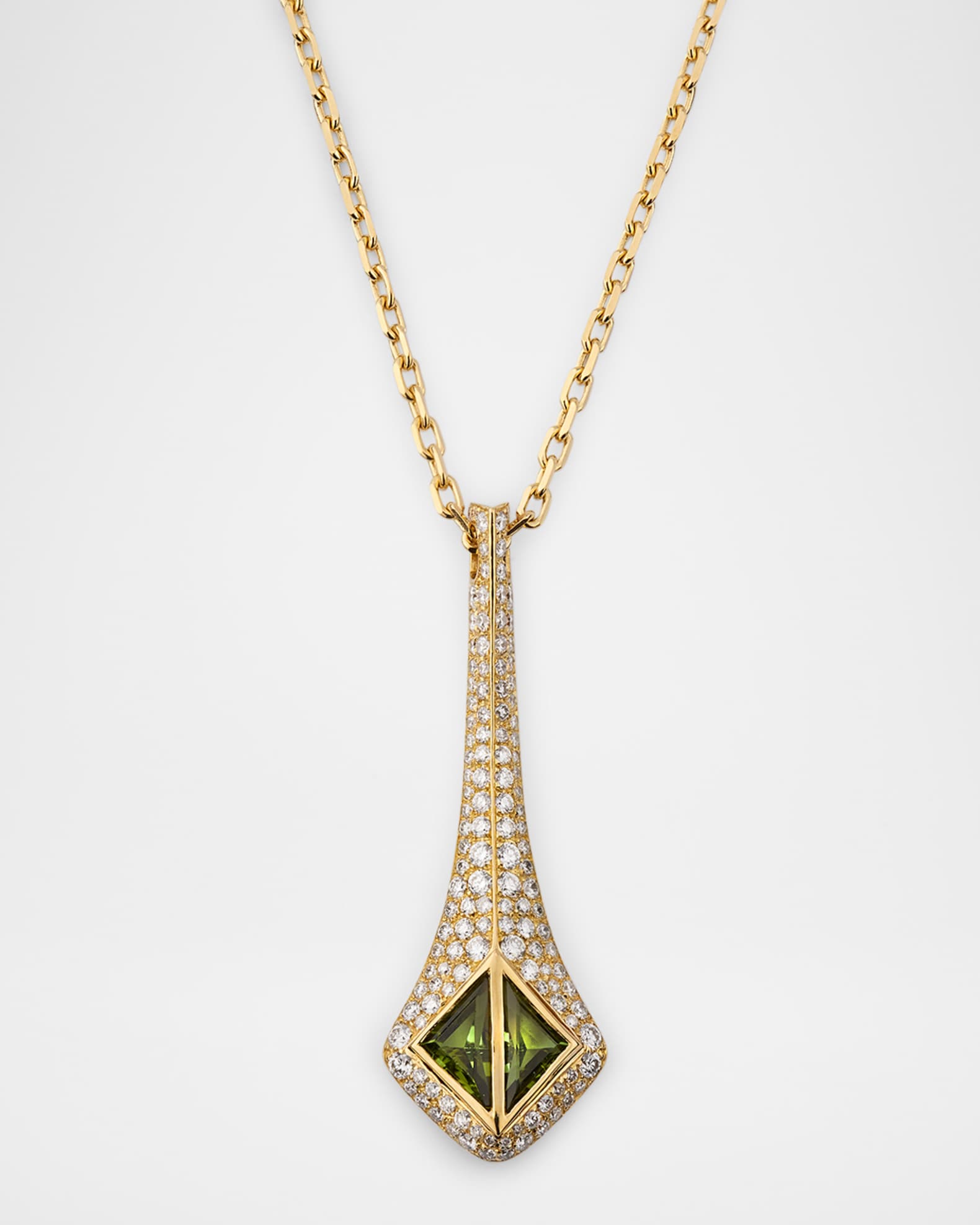 18K Brute Carioca Tourmaline Pendant Necklace 0