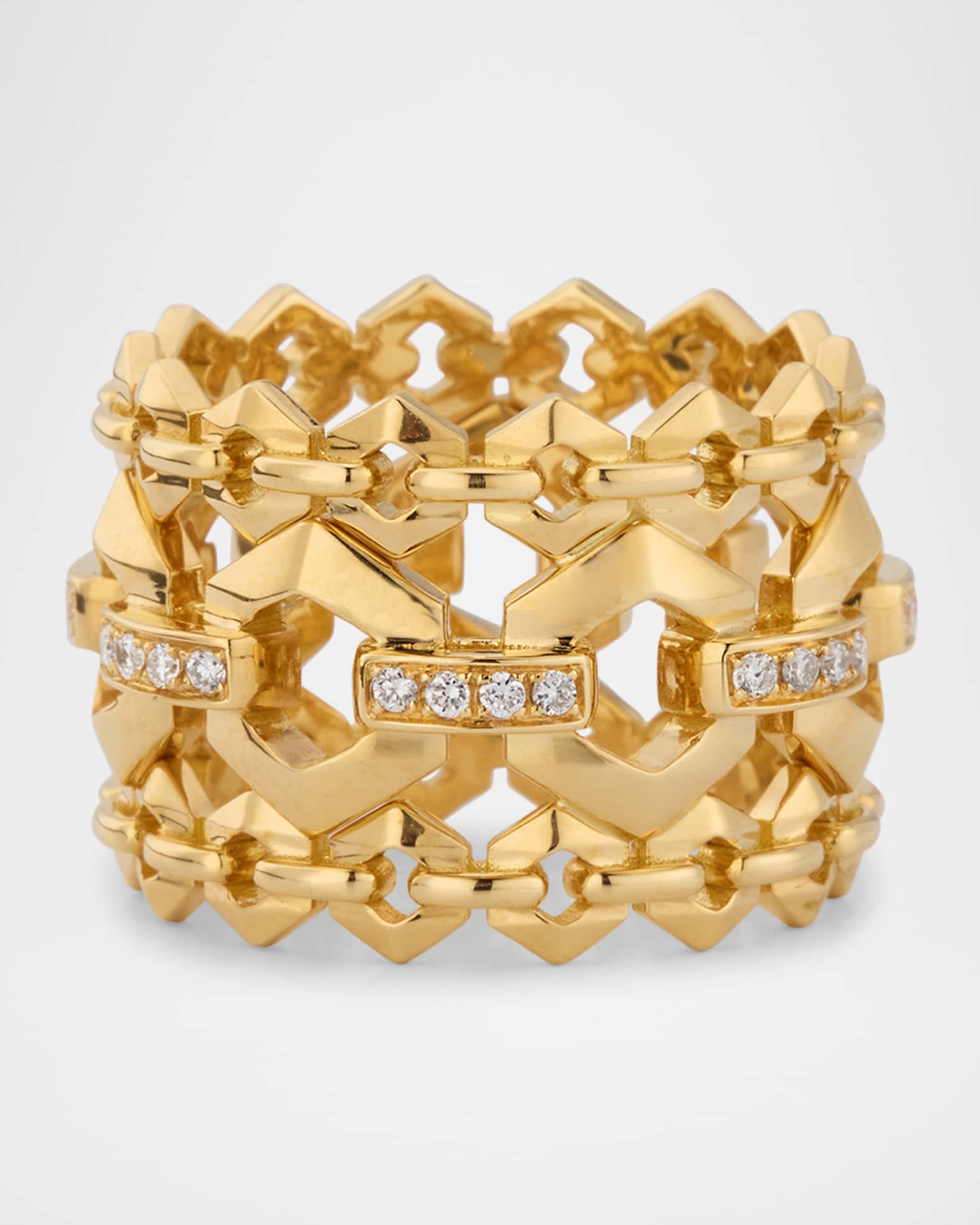 18K Yellow Gold Diamond Warrior Ring 0