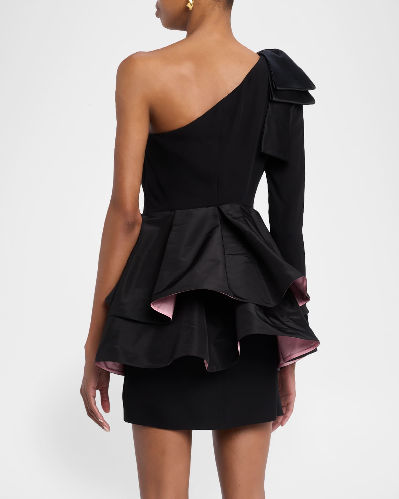 Valentino Garavani One-Shoulder Long-Sleeve Ruffle Mini Dress | Neiman  Marcus