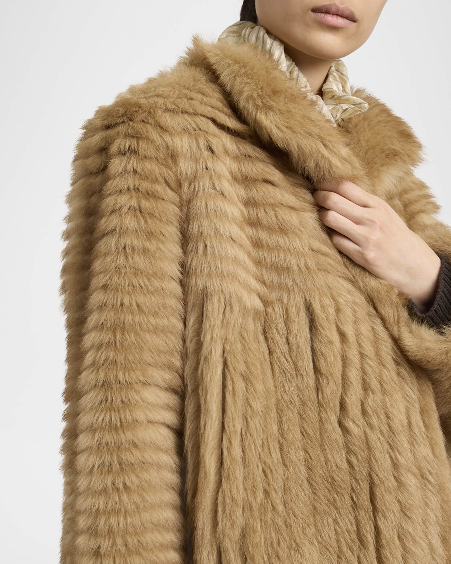 Valentino Garavani Fluted Sheep Shearling Coat | Neiman Marcus