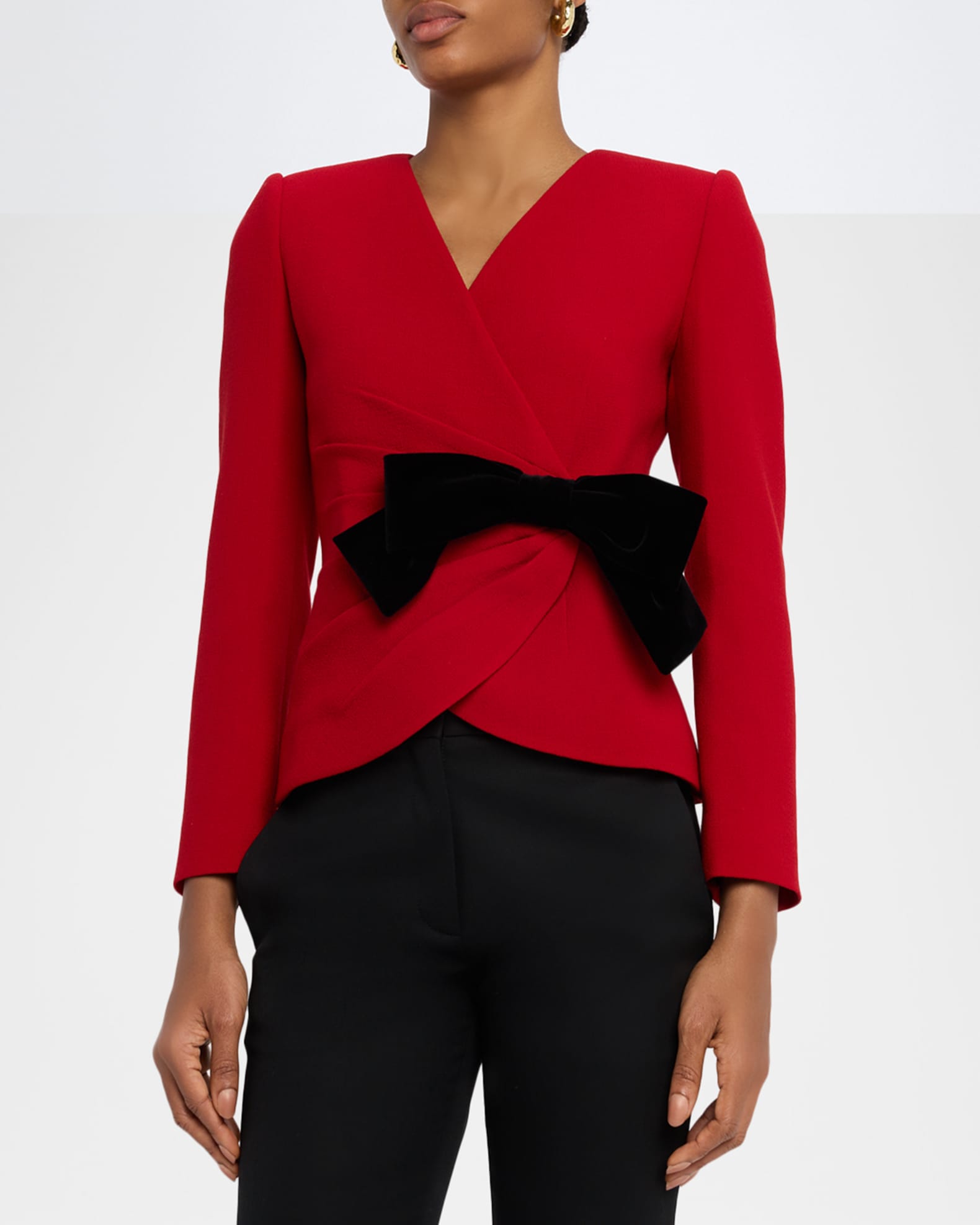 Valentino Garavani Bow Wrap Blazer Jacket | Neiman Marcus