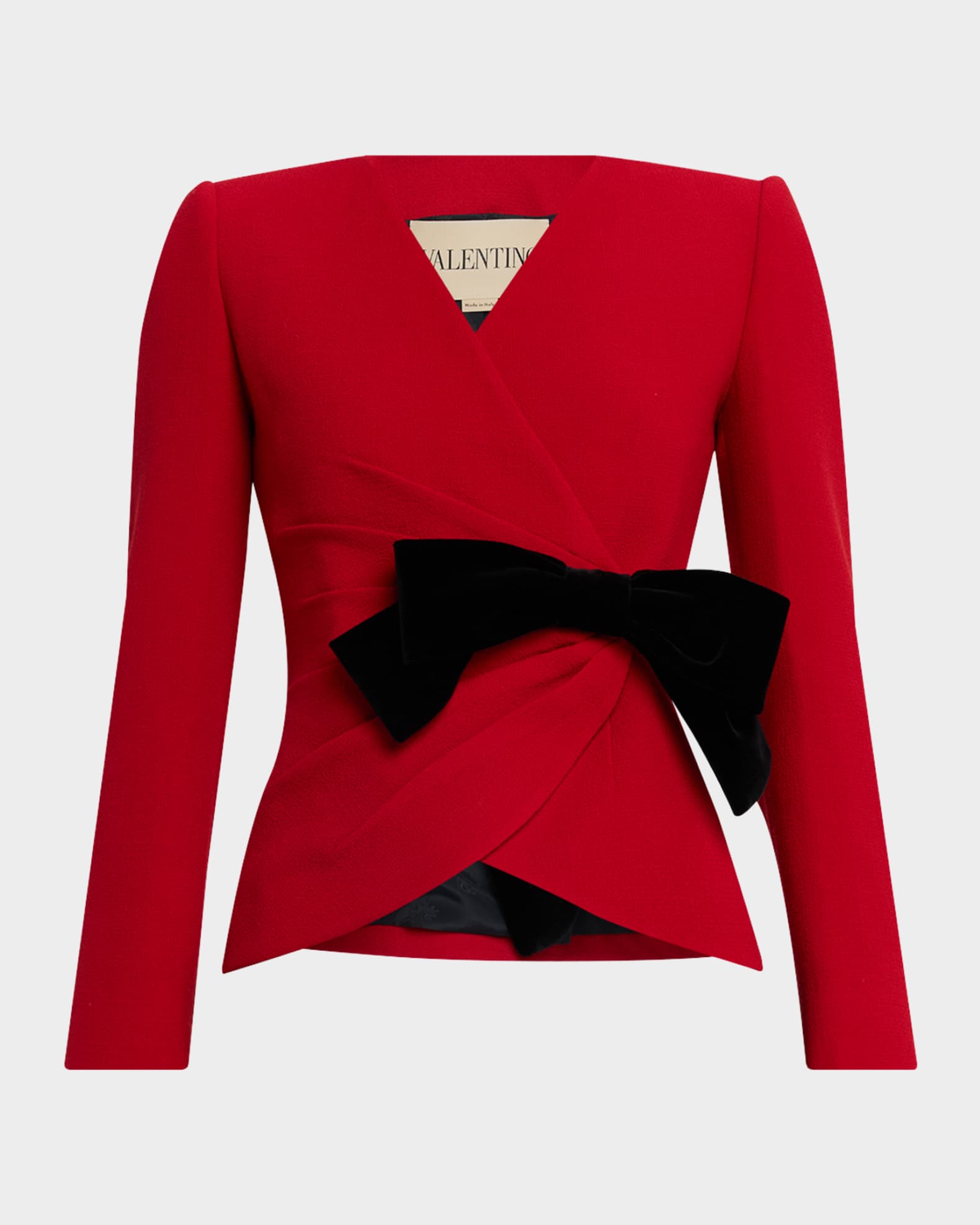 Valentino Garavani Bow Wrap Blazer Jacket | Neiman Marcus