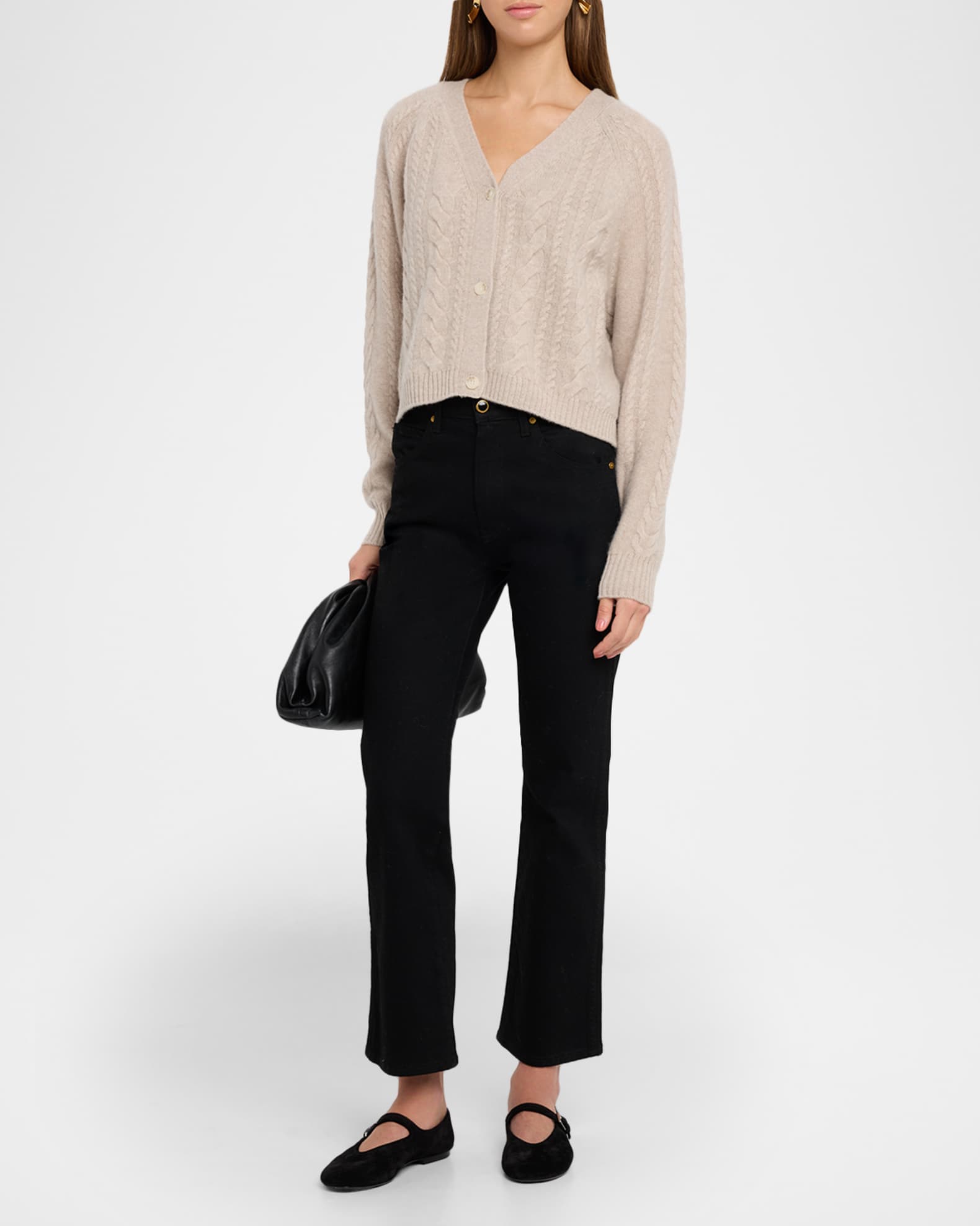 Airy Cable-Knit Cashmere Cardigan
