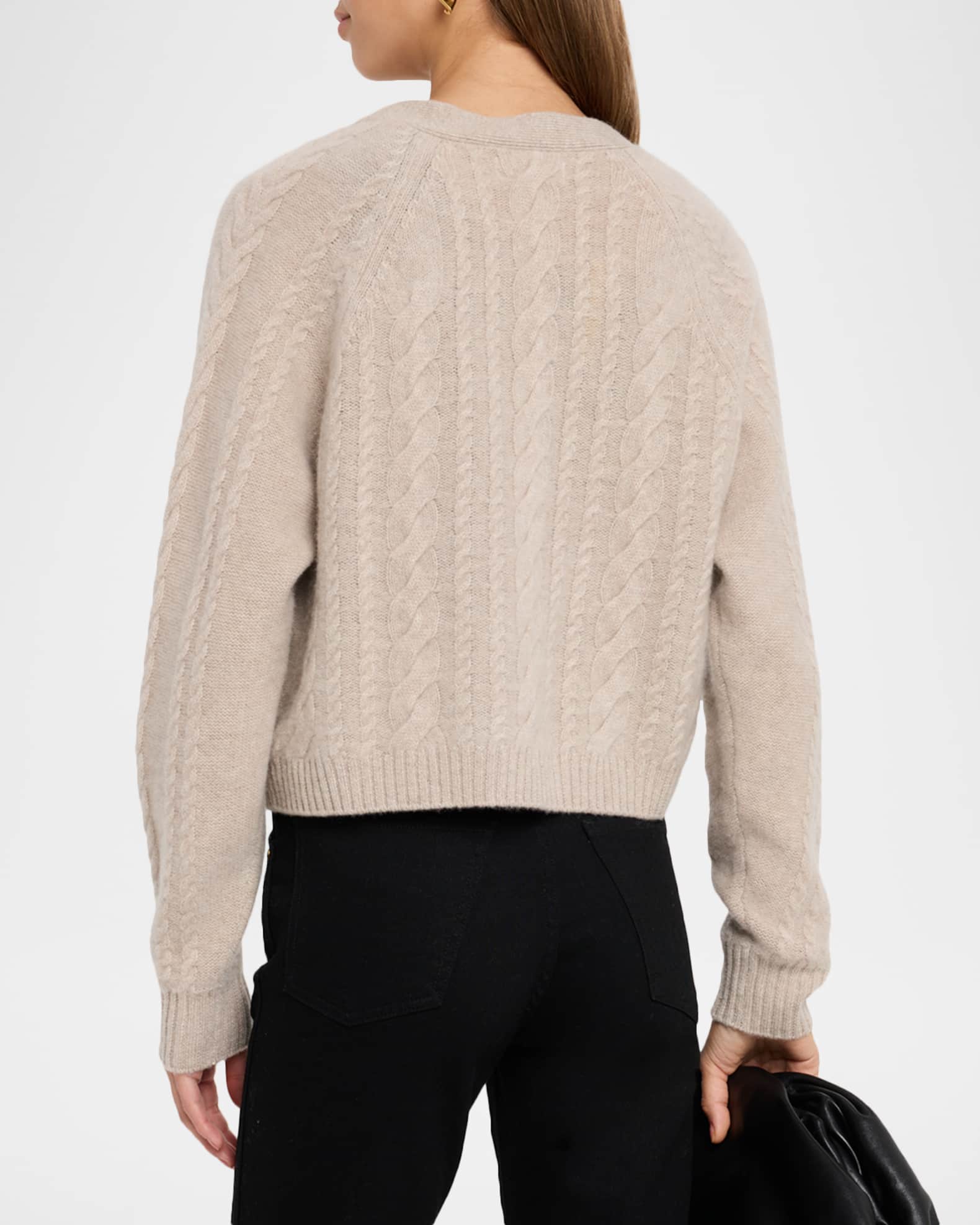 Airy Cable-Knit Cashmere Cardigan