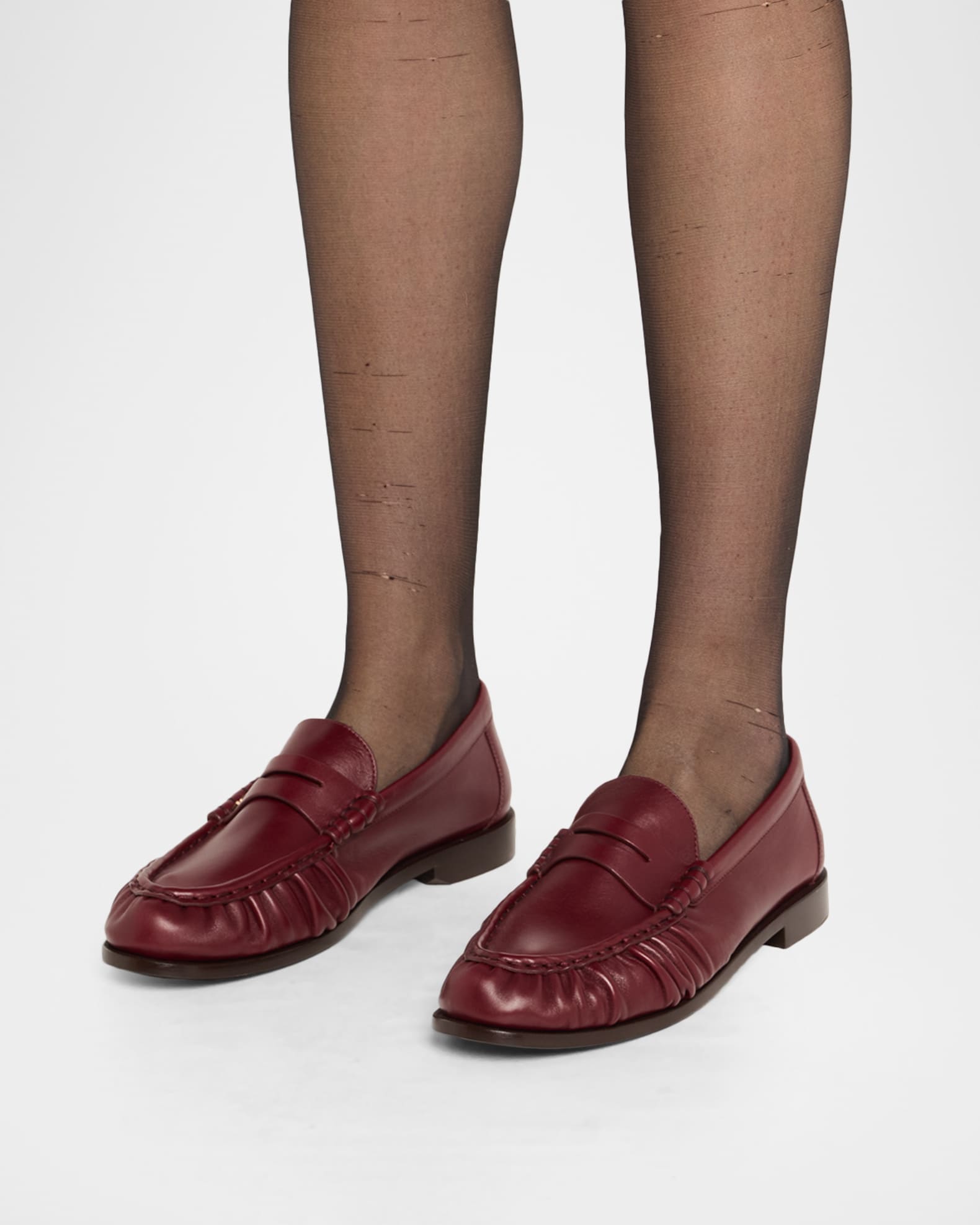 Saint Laurent Le Leather YSL Penny Loafers | Neiman Marcus