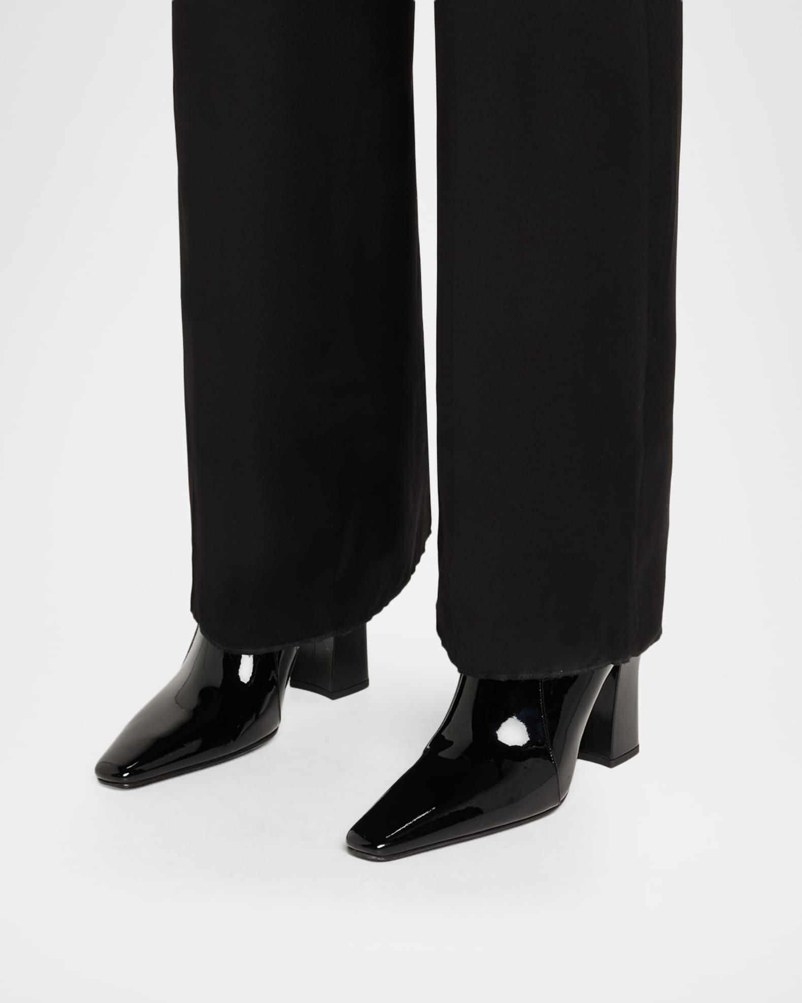 靴 Saint Laurent patent boots NWT $1.5K Saint Laurent YSL Black Patent Leather 68 Knee High