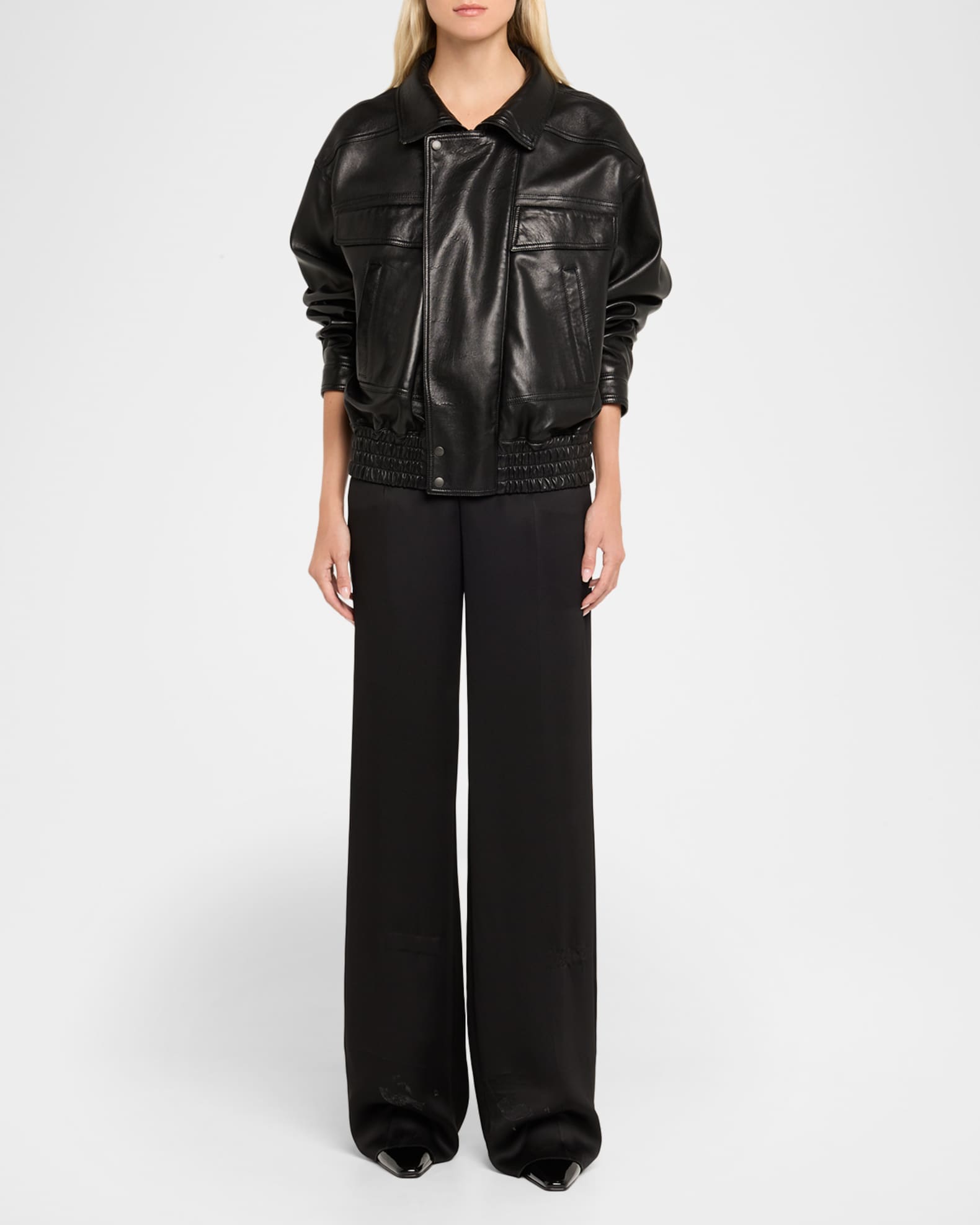 Saint Laurent Rainer Patent Leather Booties | Neiman Marcus