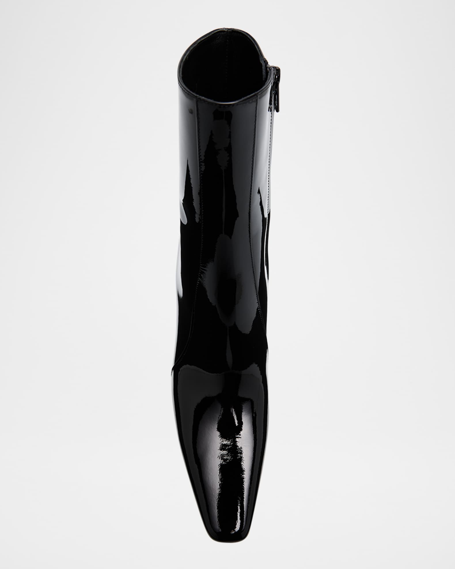 Saint Laurent Rainer Patent Leather Booties | Neiman Marcus