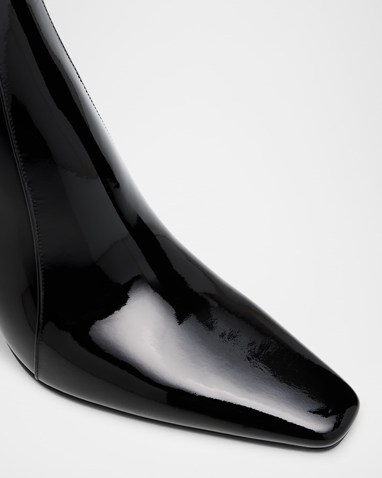 Saint Laurent Rainer Patent Leather Booties | Neiman Marcus