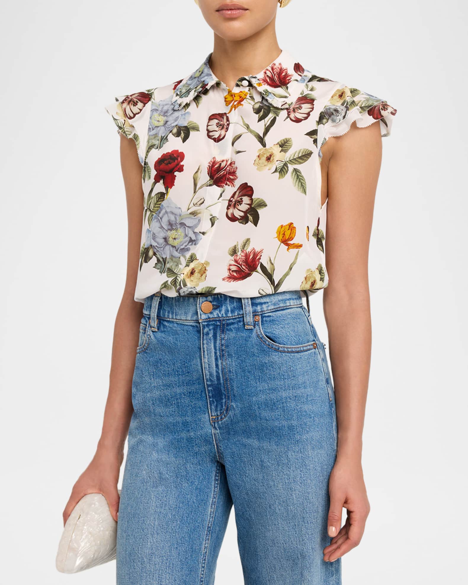Martel Flutter-Sleeve Blouse