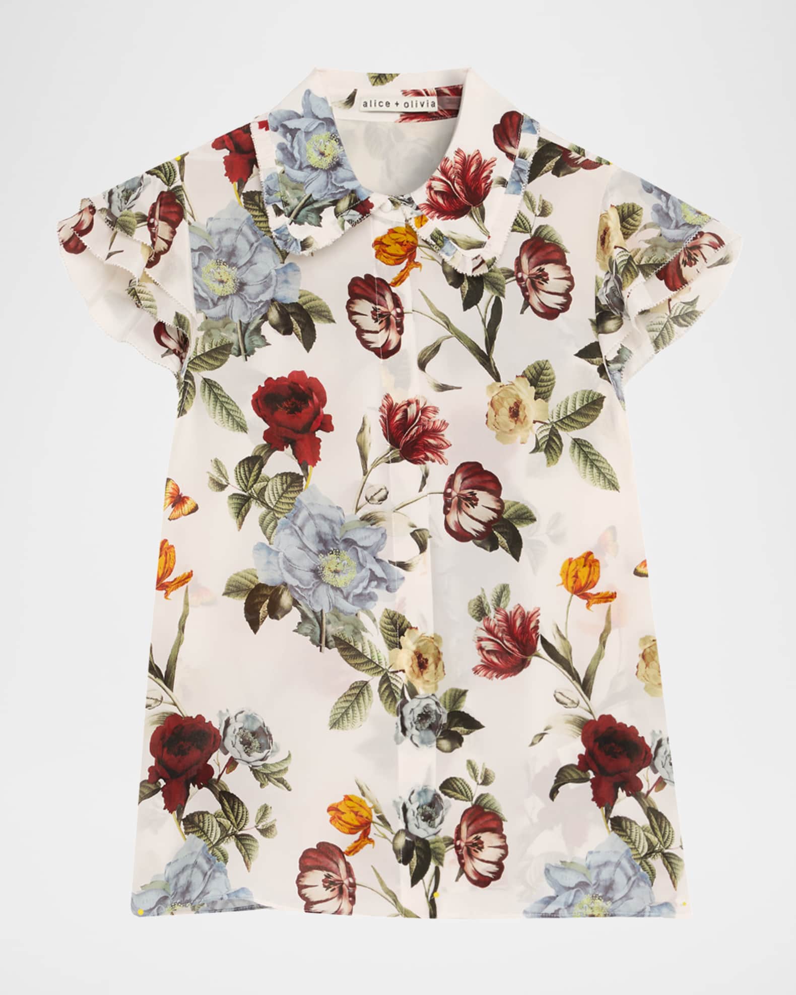 Martel Flutter-Sleeve Blouse 0