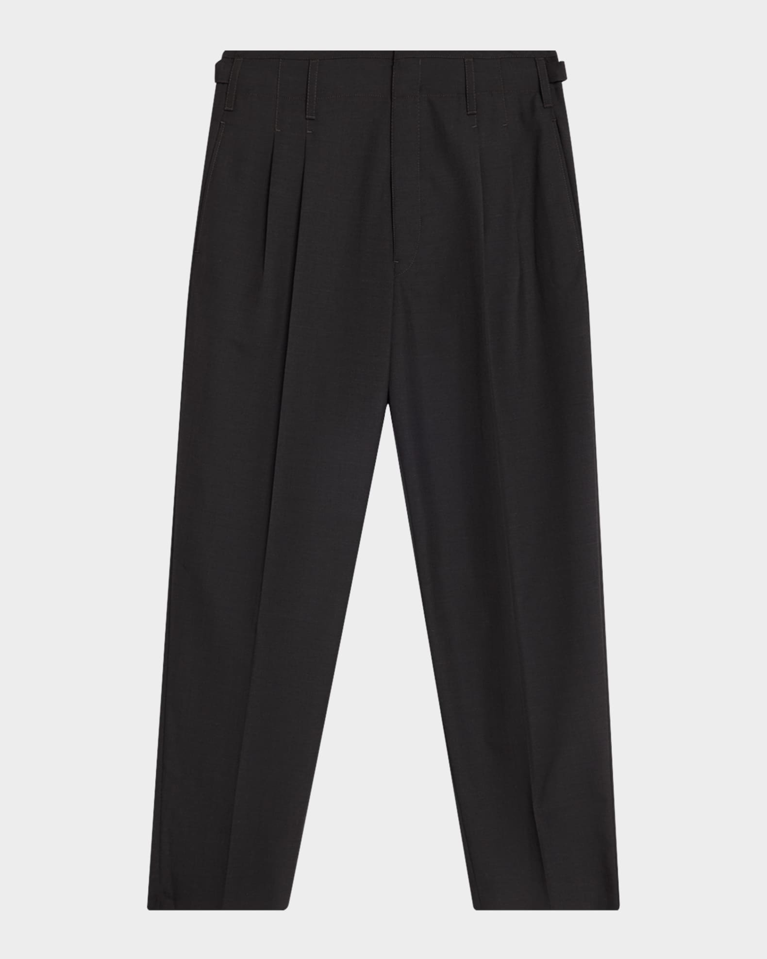 LEMAIRE Men's Tropical Polyester and Wool Pleated Pants | Neiman