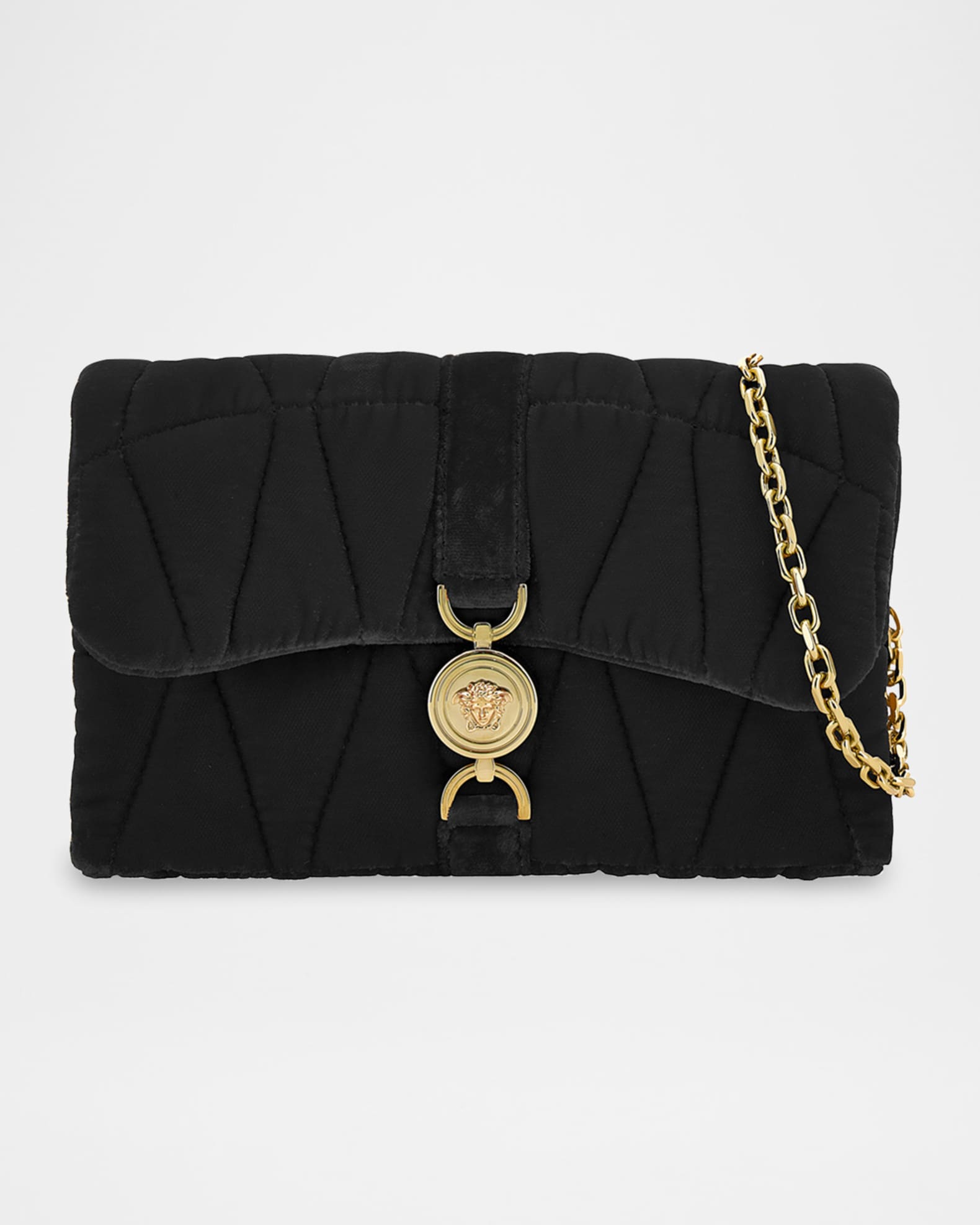 Versace Kleio Mini Quilted Fabric Shoulder Bag | Neiman Marcus
