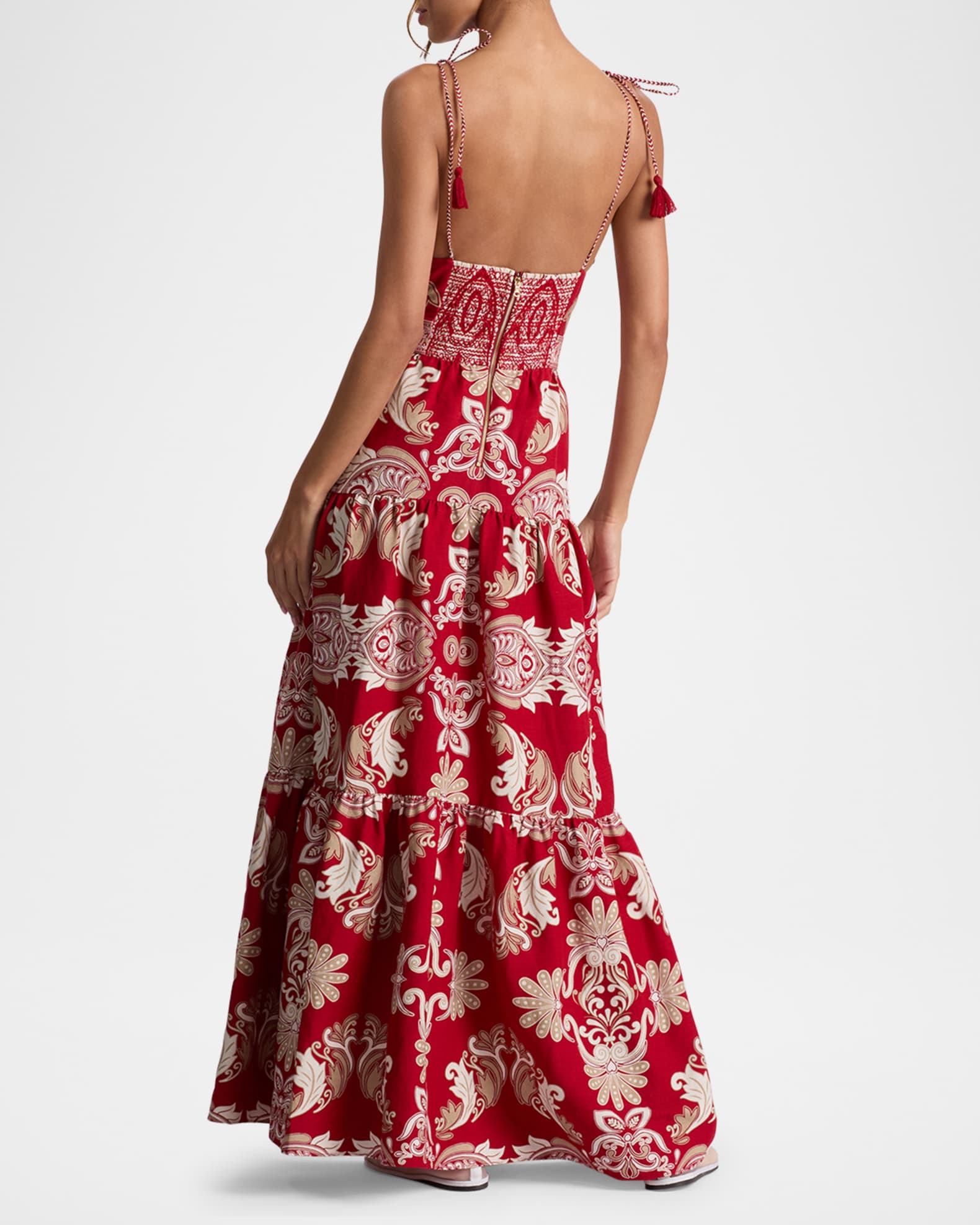 Minka Tie-Shoulder Maxi Dress