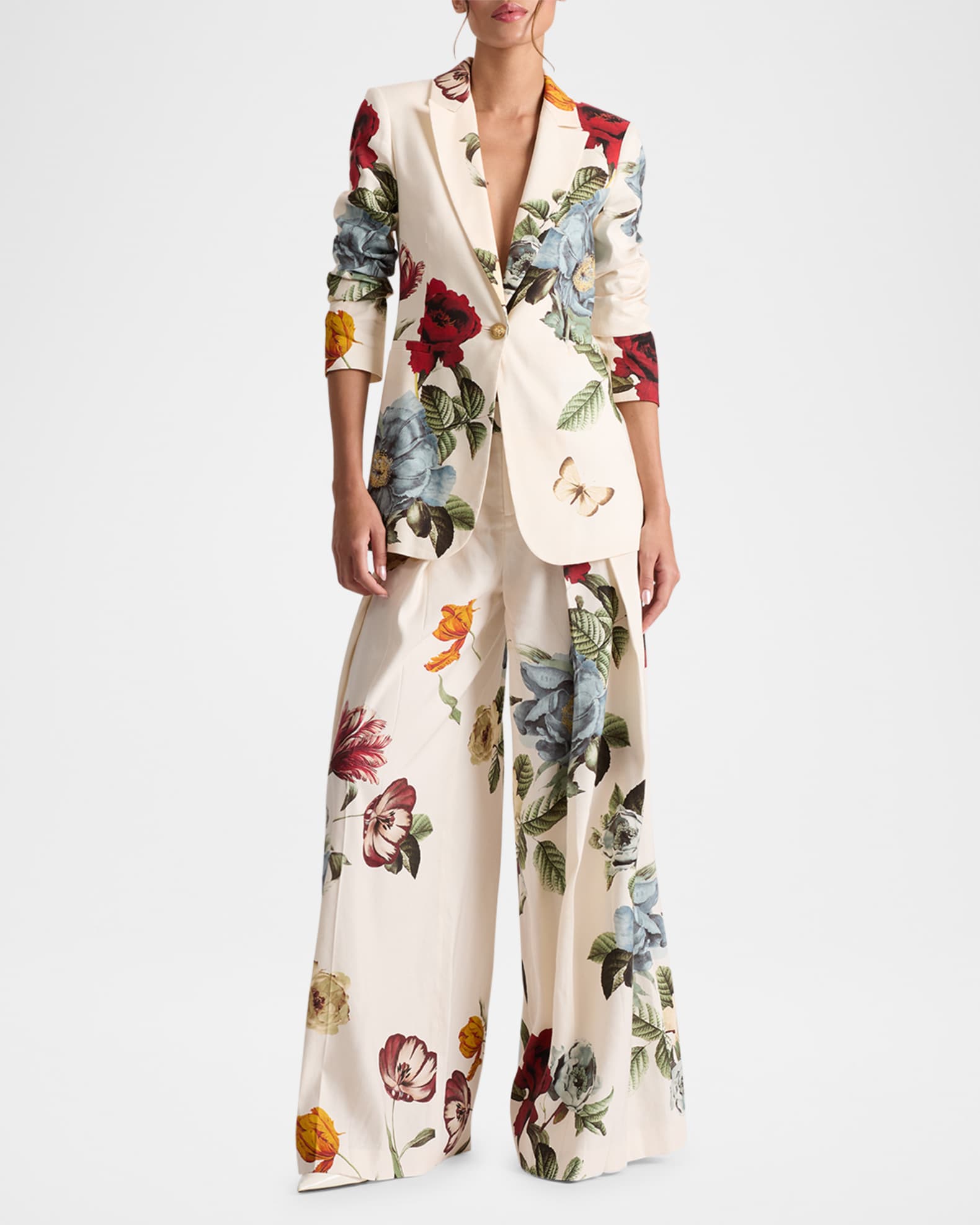 Breann Printed Linen-Blend Blazer 1