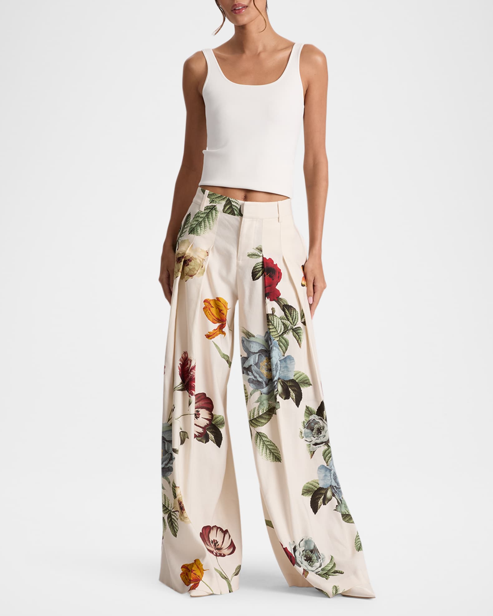 Blaire Provence Floral Pleated Pants 1
