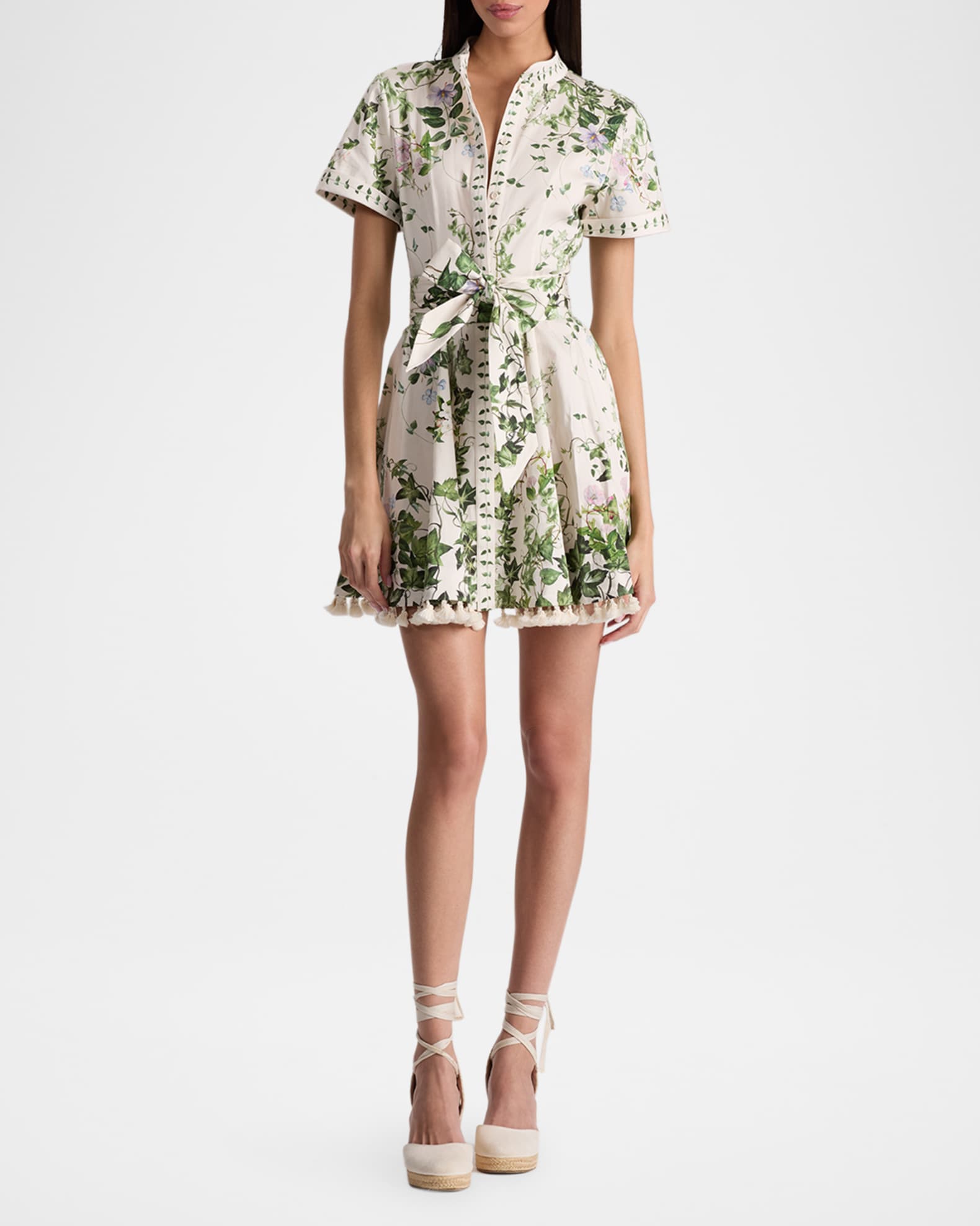 Lucy Ivy Romance Roll-Sleeve Mini Shirtdress 1