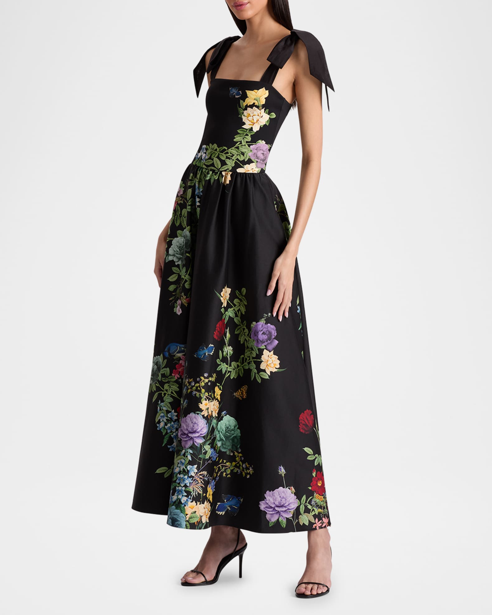 【Alice+Olivia】ORIANA ドロップウエスト ストラップレスドレス Oriana Drop Waist Midi Dress In Black | Alice + Olivia