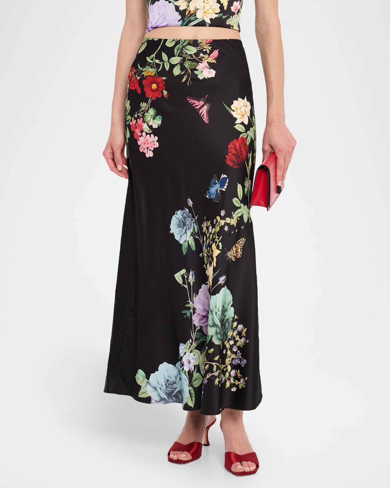 alice＋olivia スカート　★美品 Alice + Olivia Saige Midi Dress | Black | FARFETCH