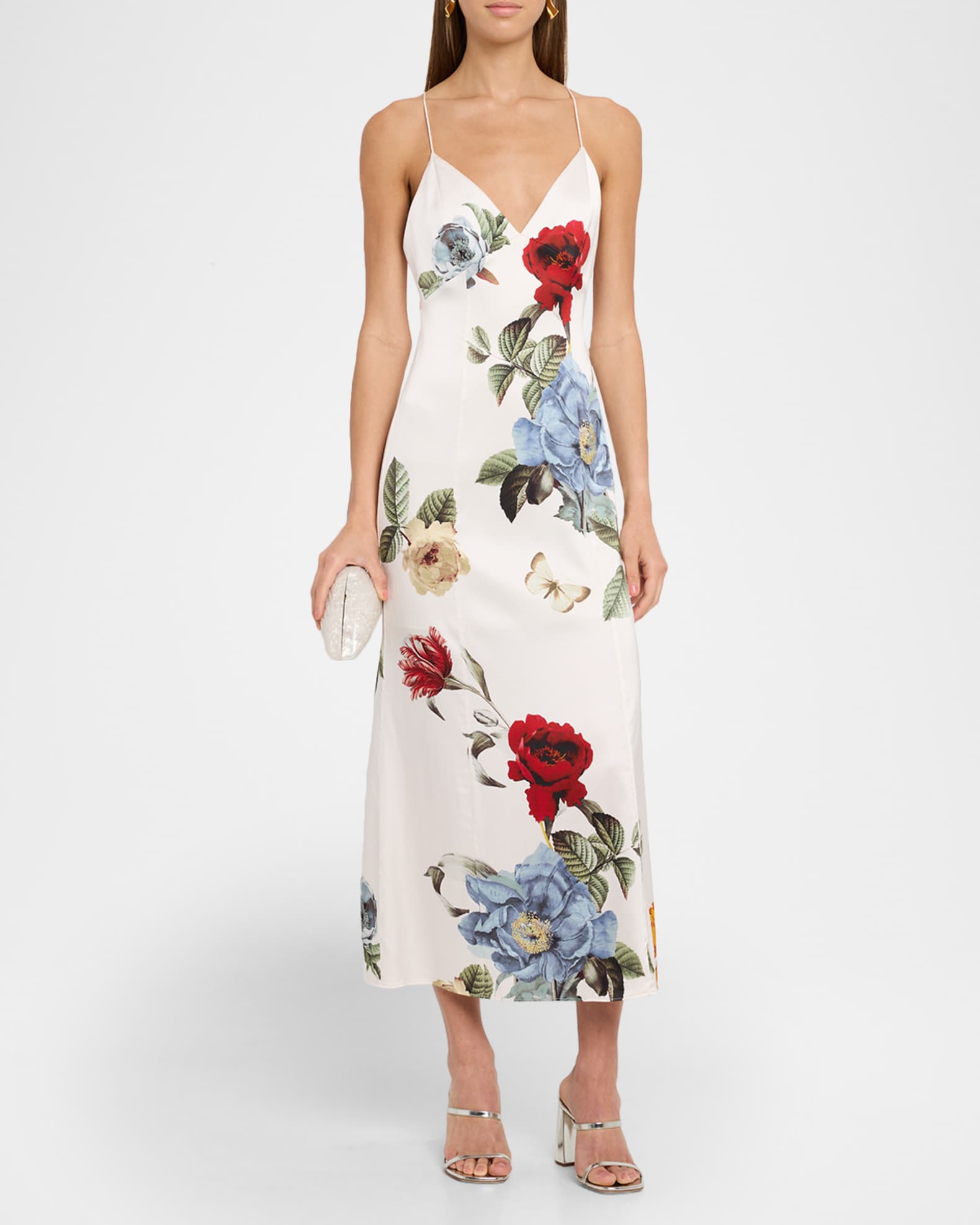 【Alice+Olivia】JULIETTA ペイズリー柄 デニム スリップドレス Alice + Olivia Julietta ペイズリースリップドレス | ブルー