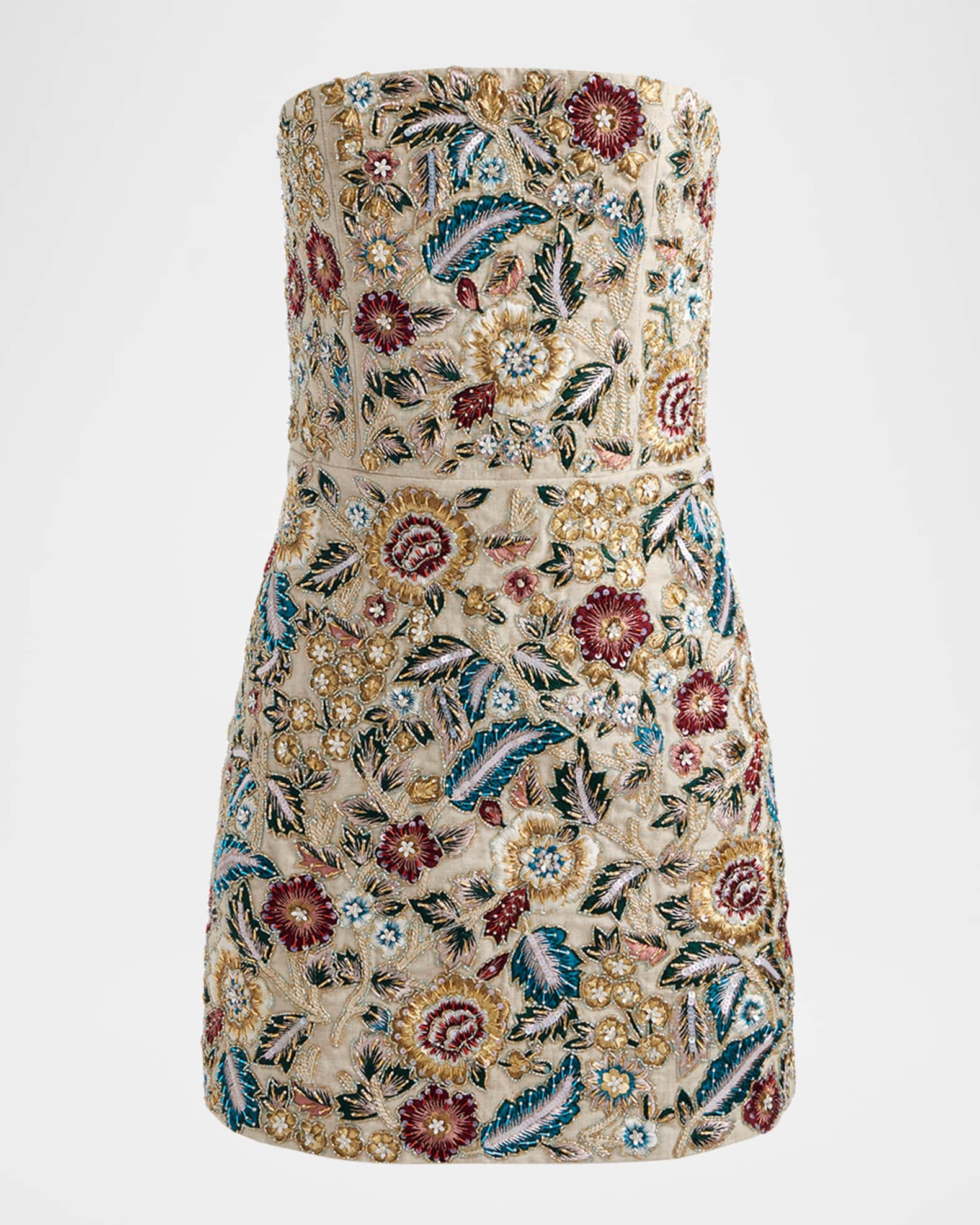 Velia Embellished Strapless Mini Gown 0