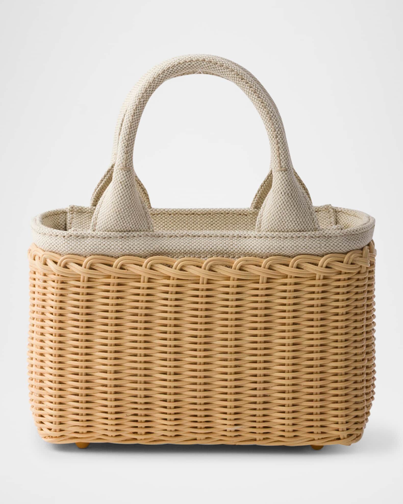 トートバッグ PRADA 1BA038_2CX9_F0018 MINI LINEN BLEND BAG+STRAP Natural Prada Jardinière linen blend mini-bag | PRADA