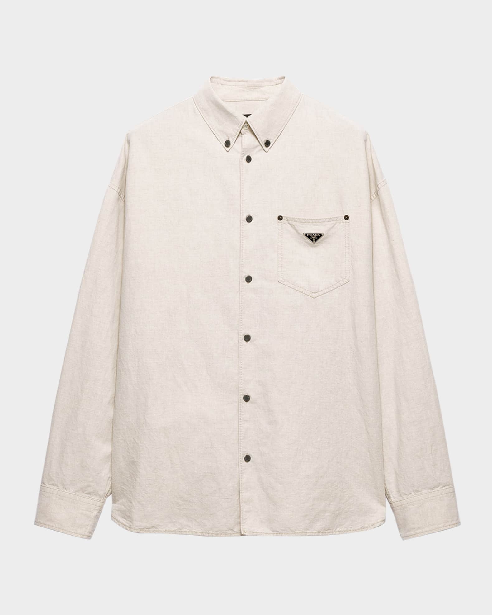 Men's Long-Sleeve Chambray Shirt 0
