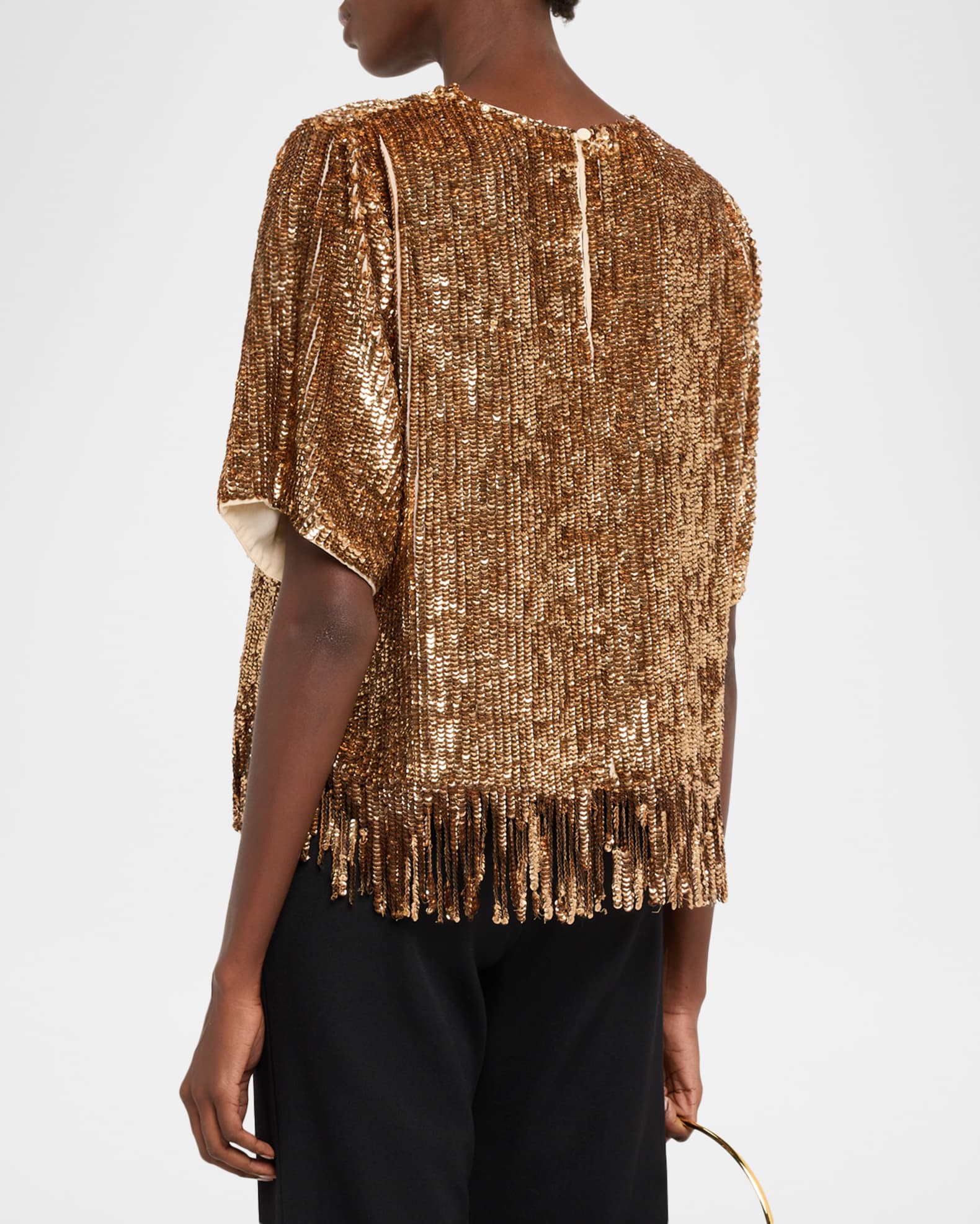Kobi Halperin Yona Fringed Sequin Blouse | Neiman Marcus
