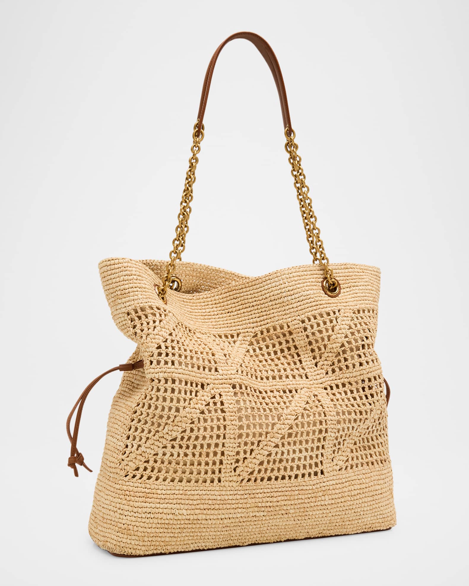 トートバッグ Saint Laurent Jamie Shopping Bag Saint Laurent Jamie YSL Shopper Tote Bag in Woven Raffia
