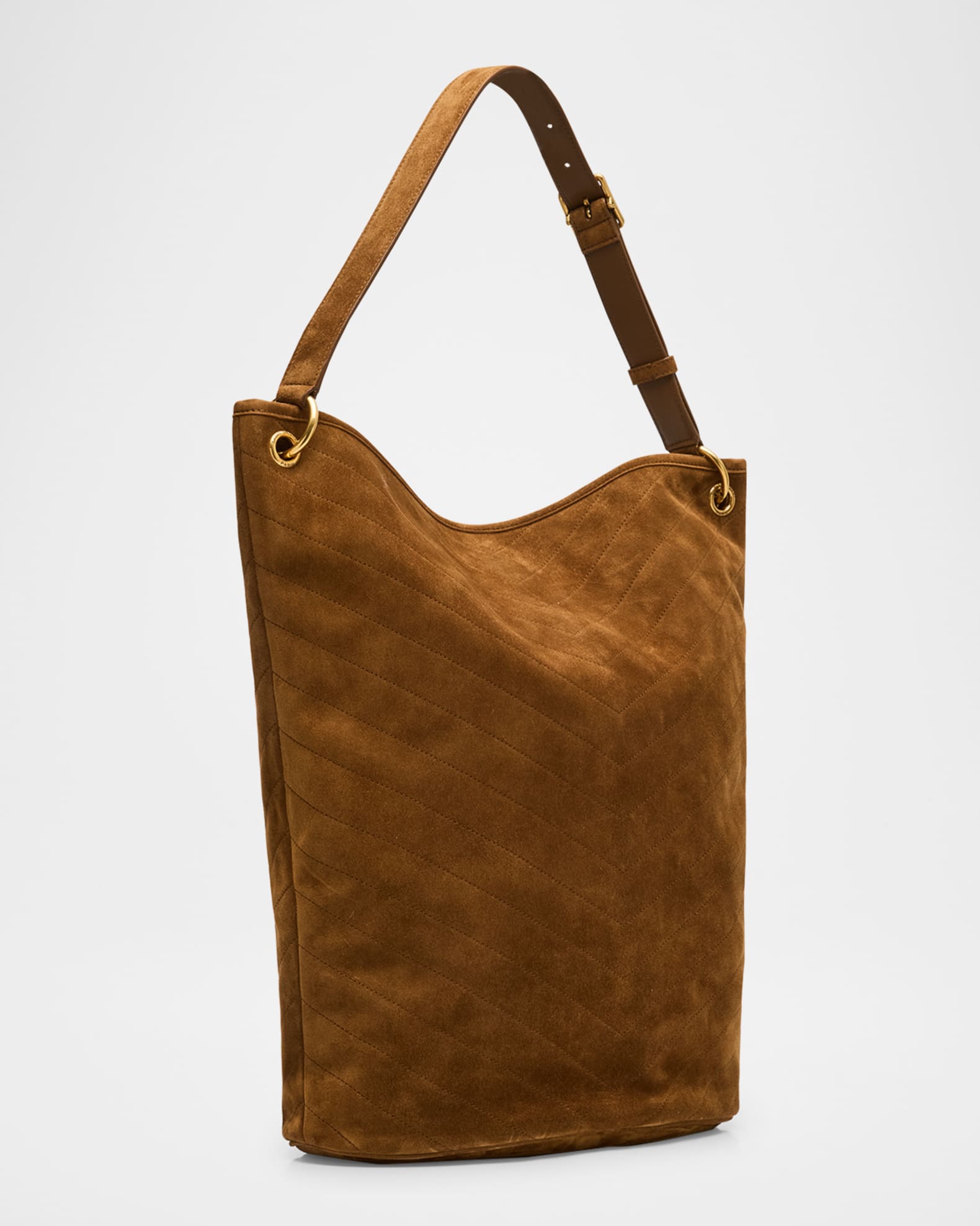 Niki YSL Bucket Bag in Quilted Suede
