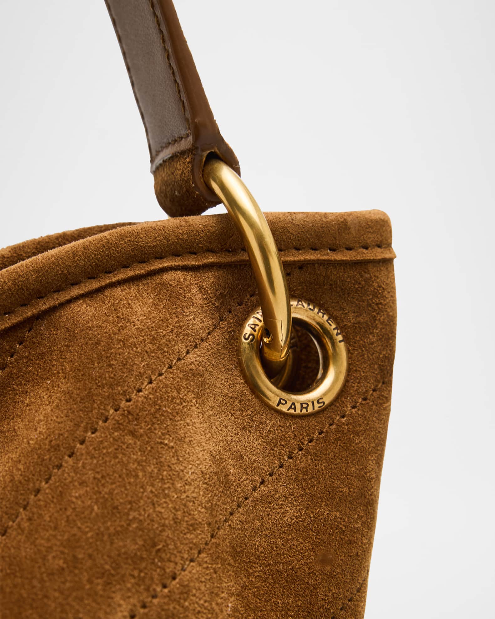 Niki YSL Bucket Bag in Quilted Suede