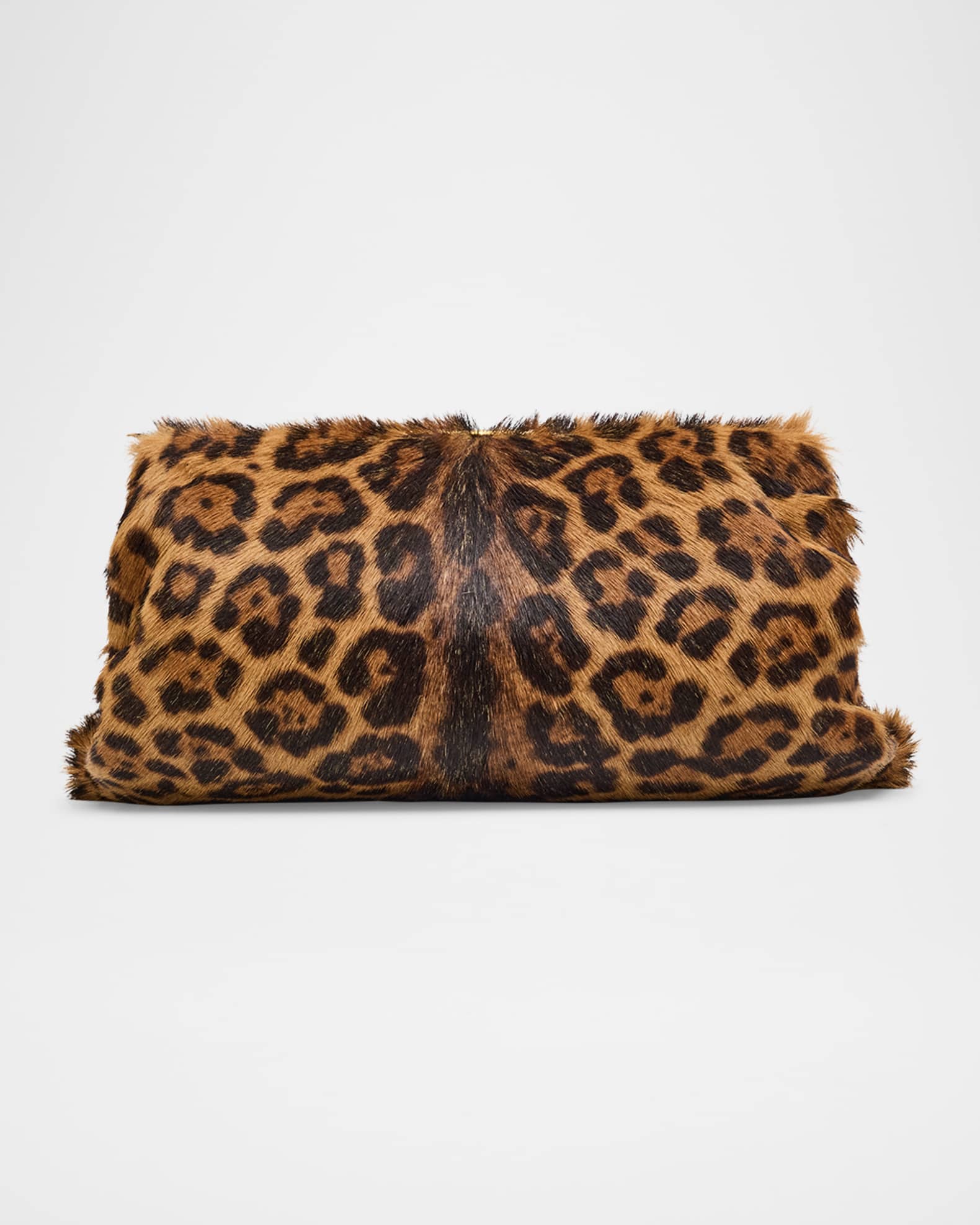 Pouch Clutch Bag in Leopard-Print Calf Hair 0