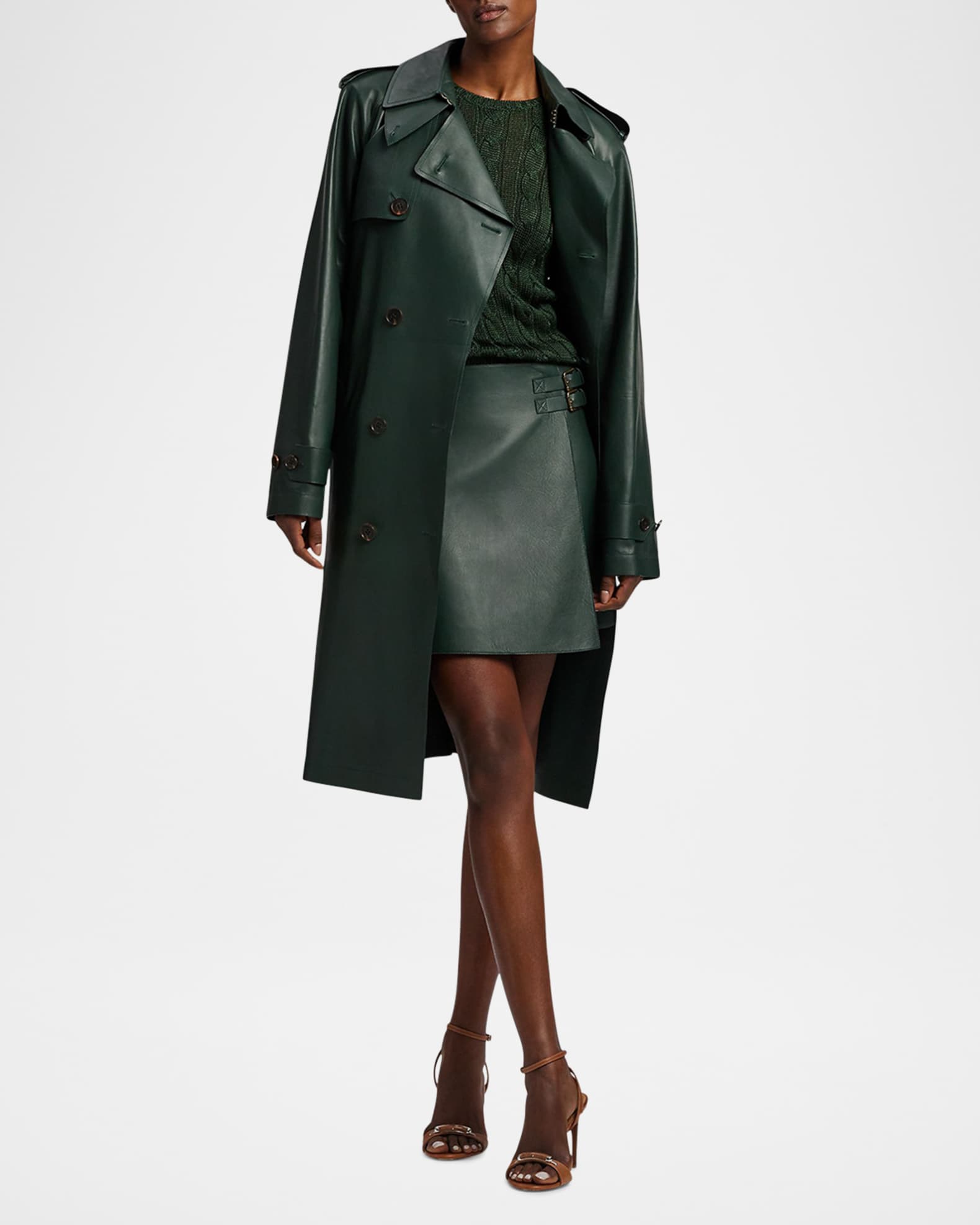 Niles Leather Trench Coat 1