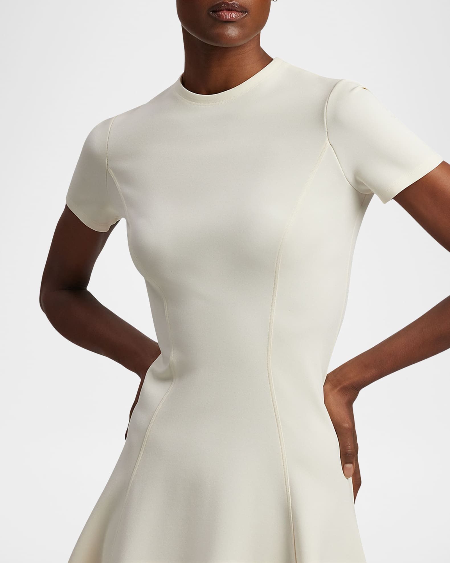 total knockout halter mini dress Halter Neck Cut Out Mini Dress in White - 2 main image 1