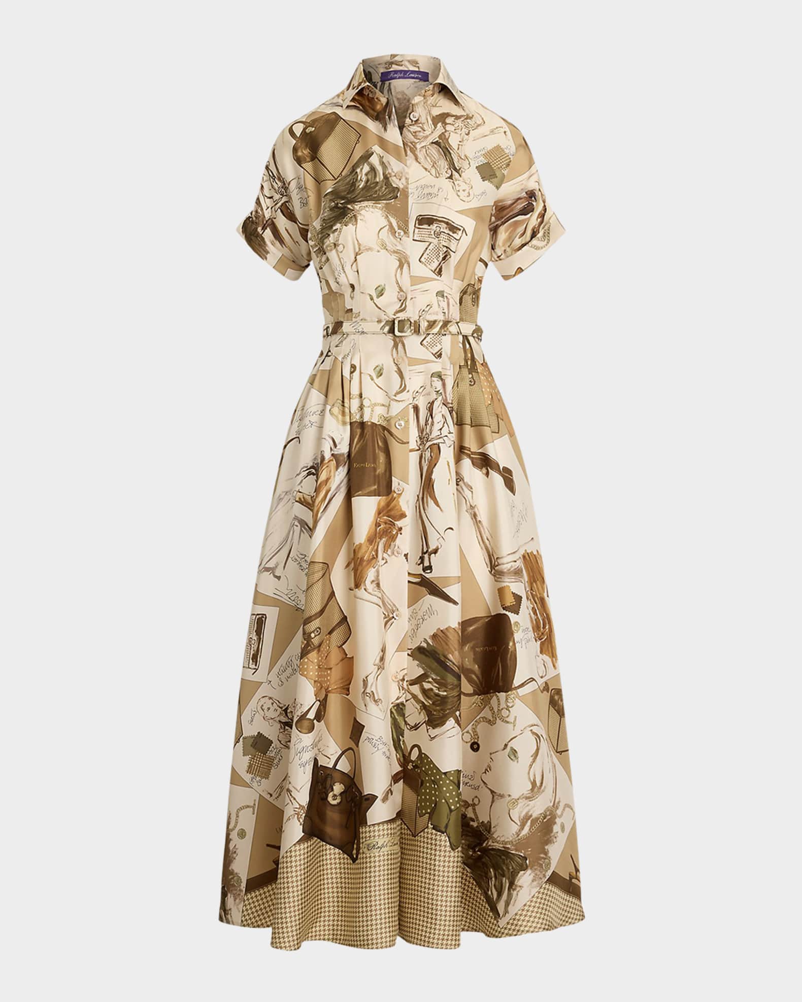 Donatella Multi Diary of a Collection Silk Shirtdress 0