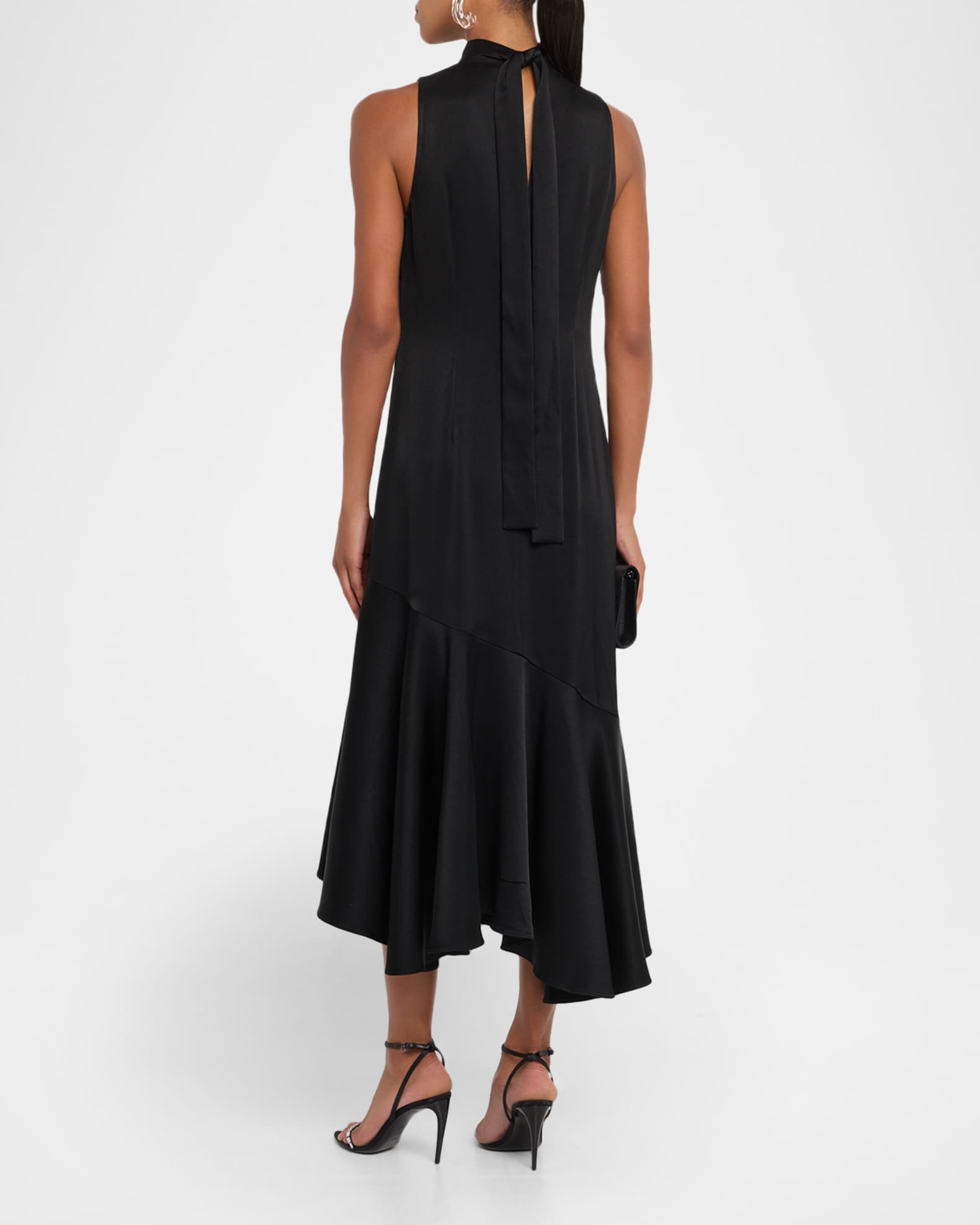 asymmetrical turtleneck dress Sofie Asymmetrical cutout Turtle Neck Dress Black main image 1