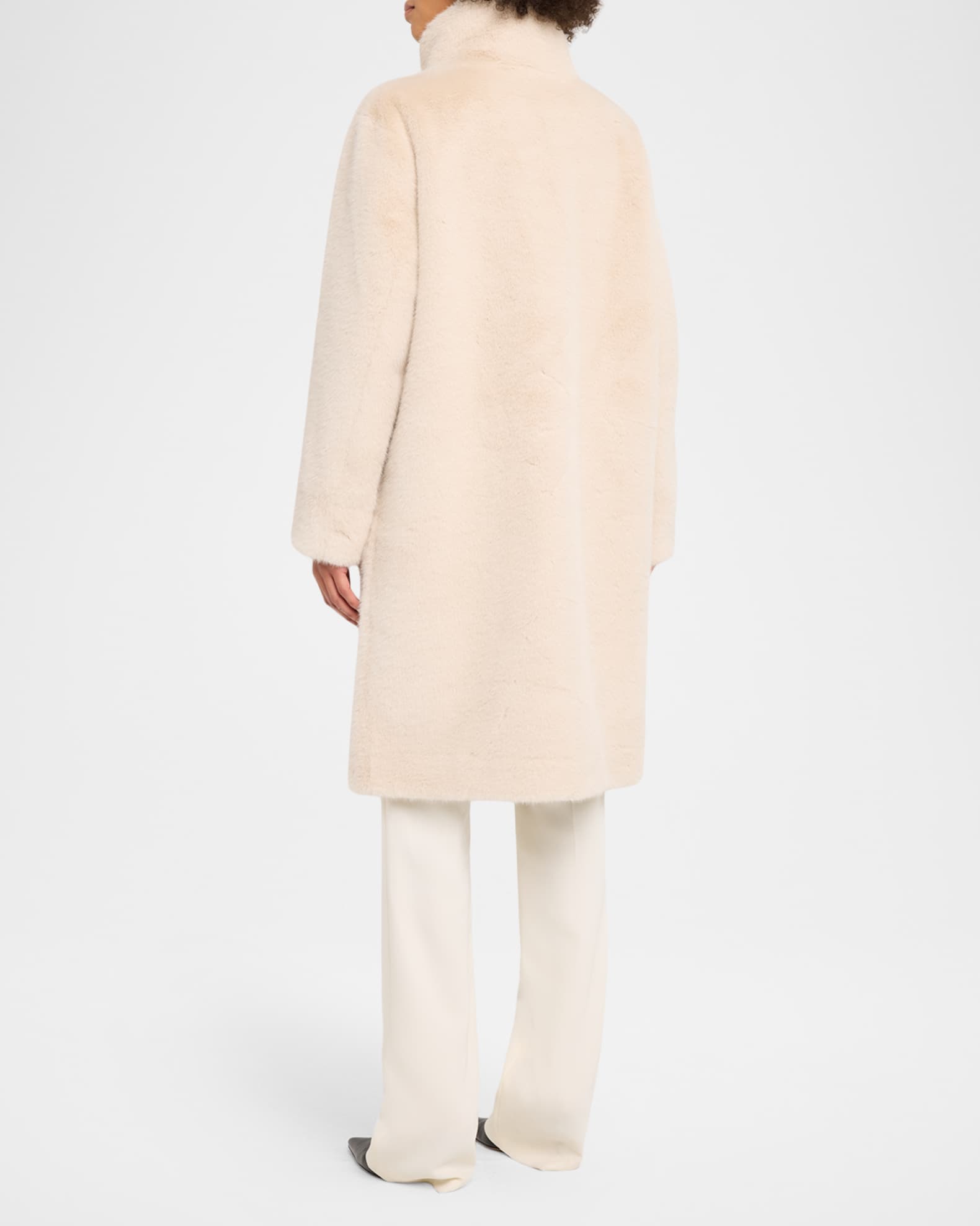 Peggy Crystal Applique Faux Fur Coat | Neiman Marcus