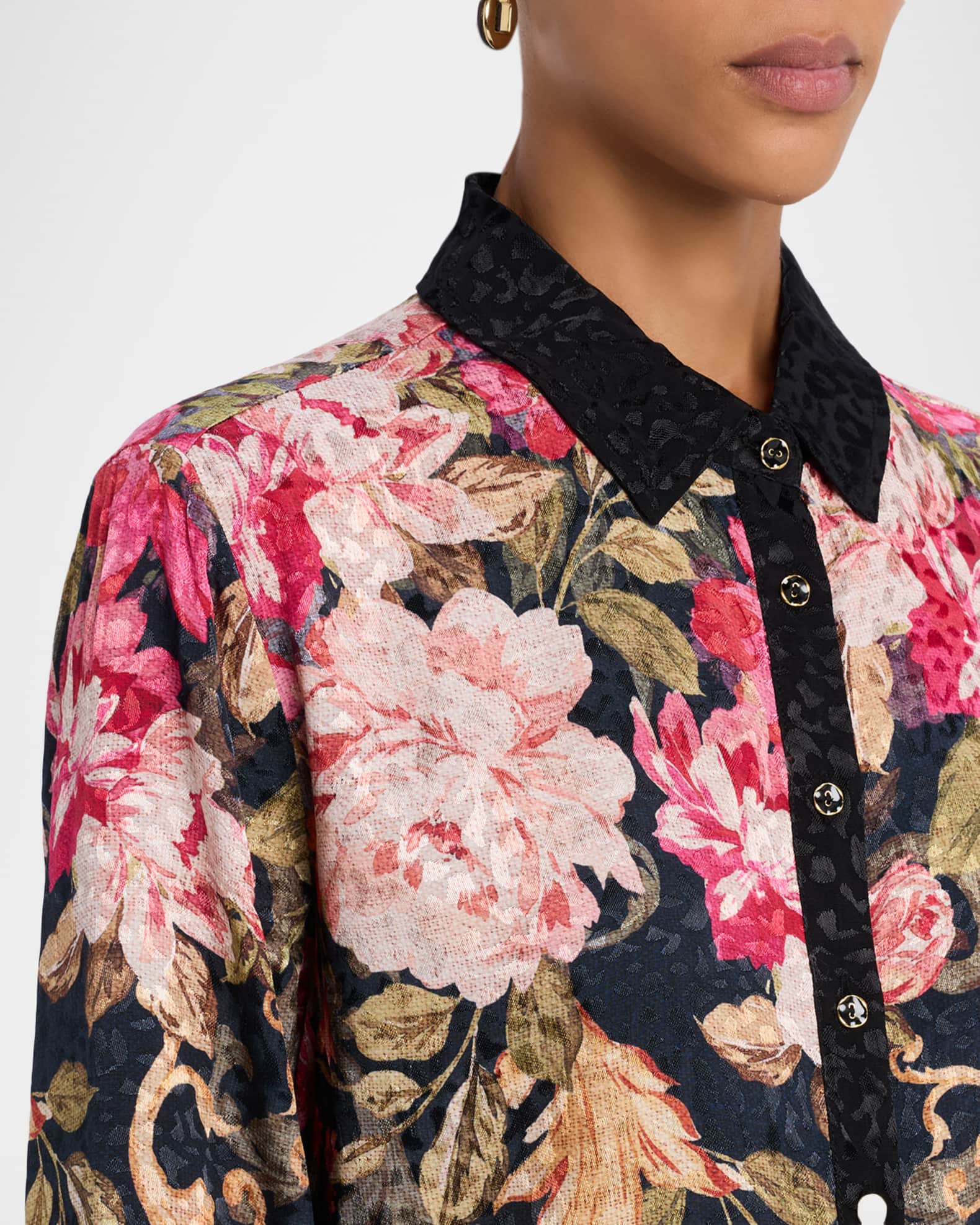 Textured Floral-Print Shirt