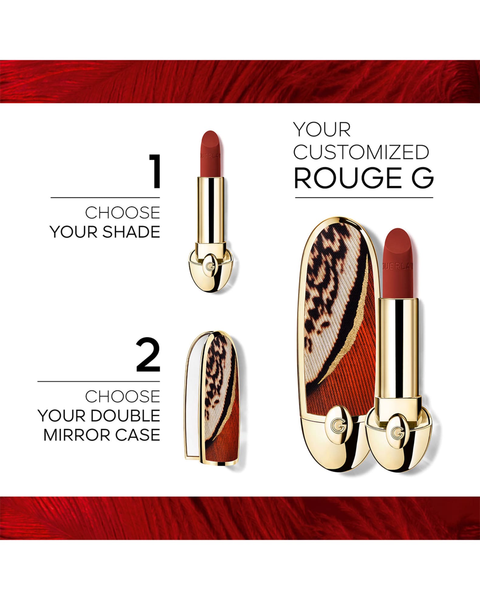 GUERLAIN ROUGE G N°06 & CASE ROUGE G ⋅ CASE EMBRASSE-MOI ! ⋅ GUERLAIN