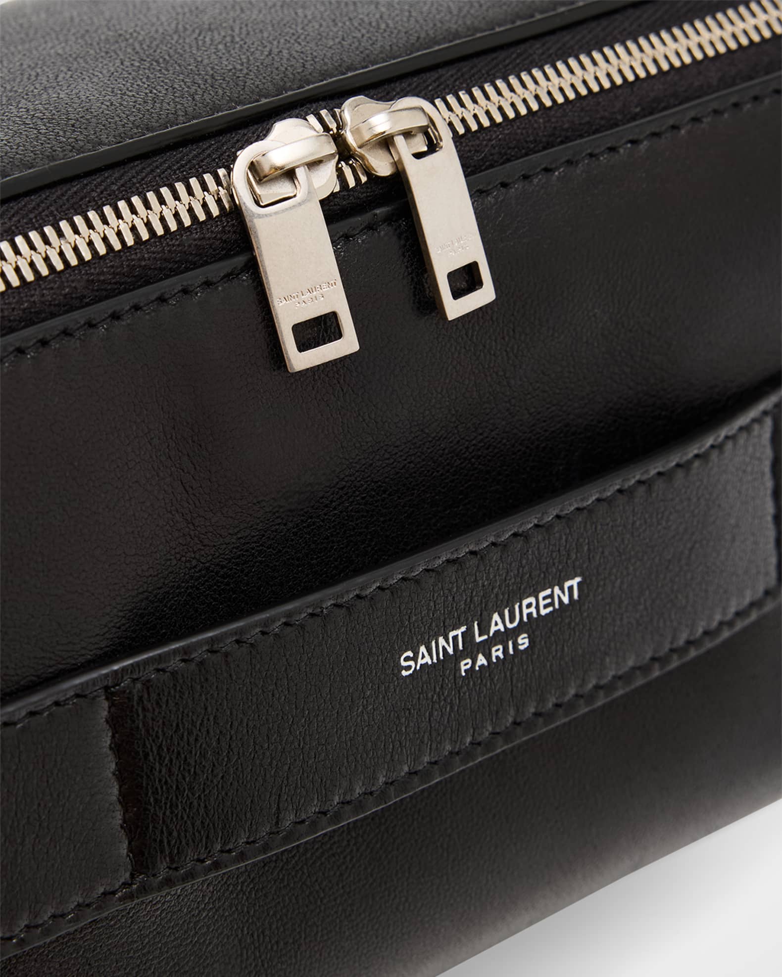 Saint Laurent Men's Small Cube Trousse Leather Toiletry Case