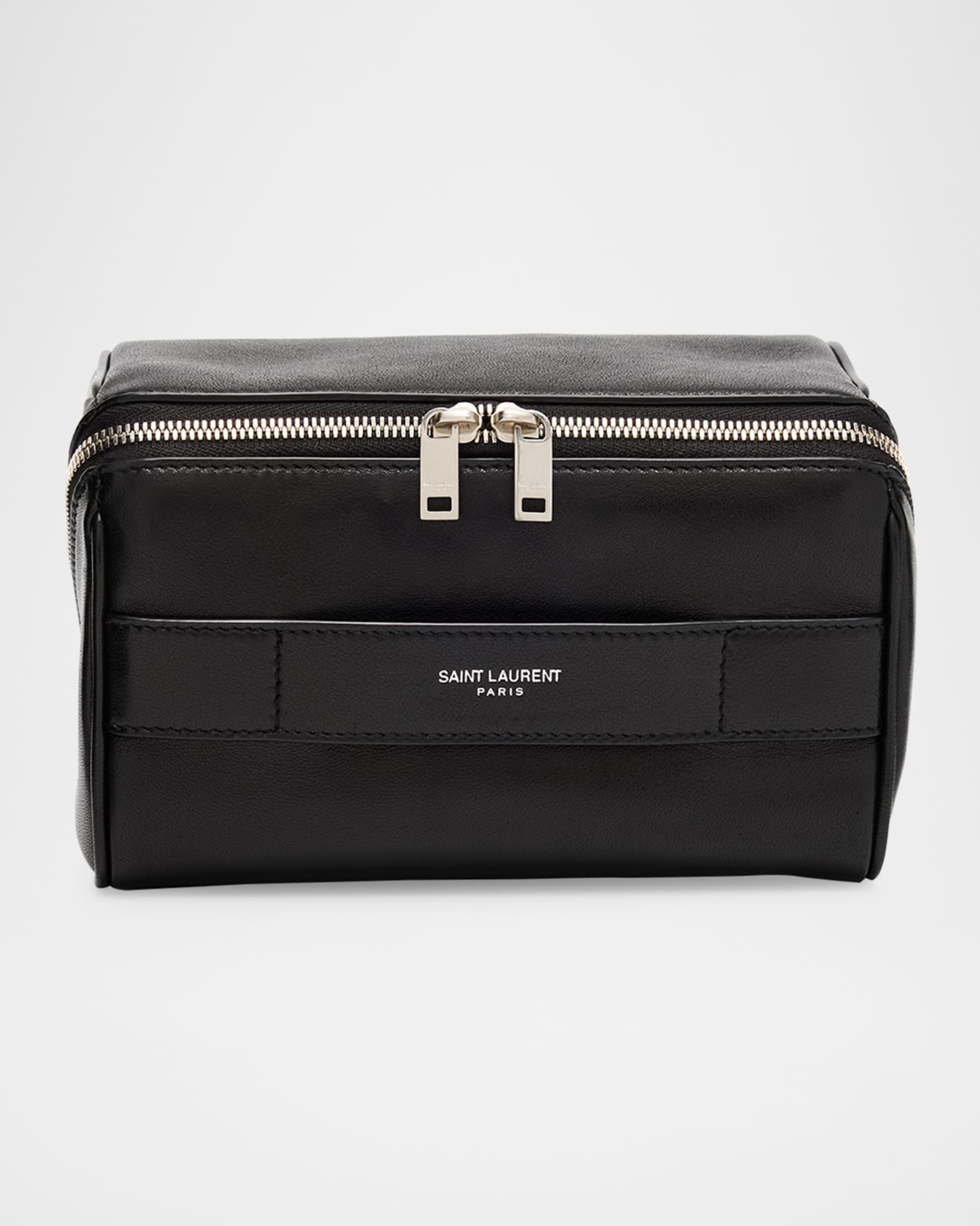 SAINTLAURENT、レザーケース Saint Laurent Men's Small Cube Trousse Leather Toiletry Case