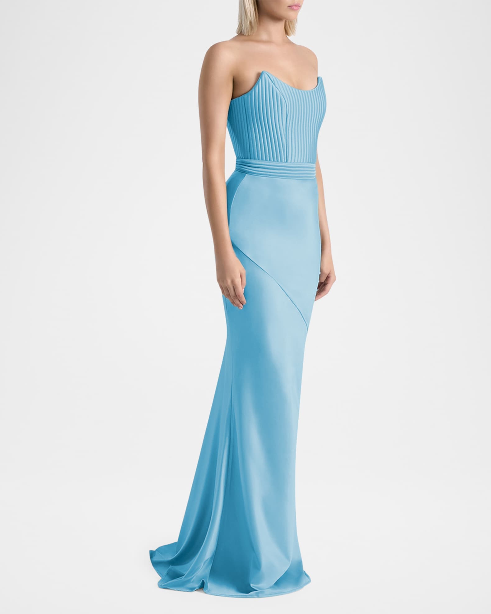 Germaine Strapless Stretch Satin Column Gown