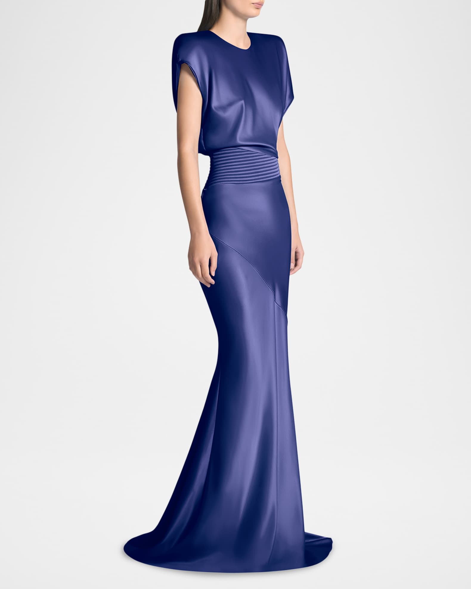ZHIVAGO Bond Draped Stretch Satin Mermaid Gown | Neiman Marcus