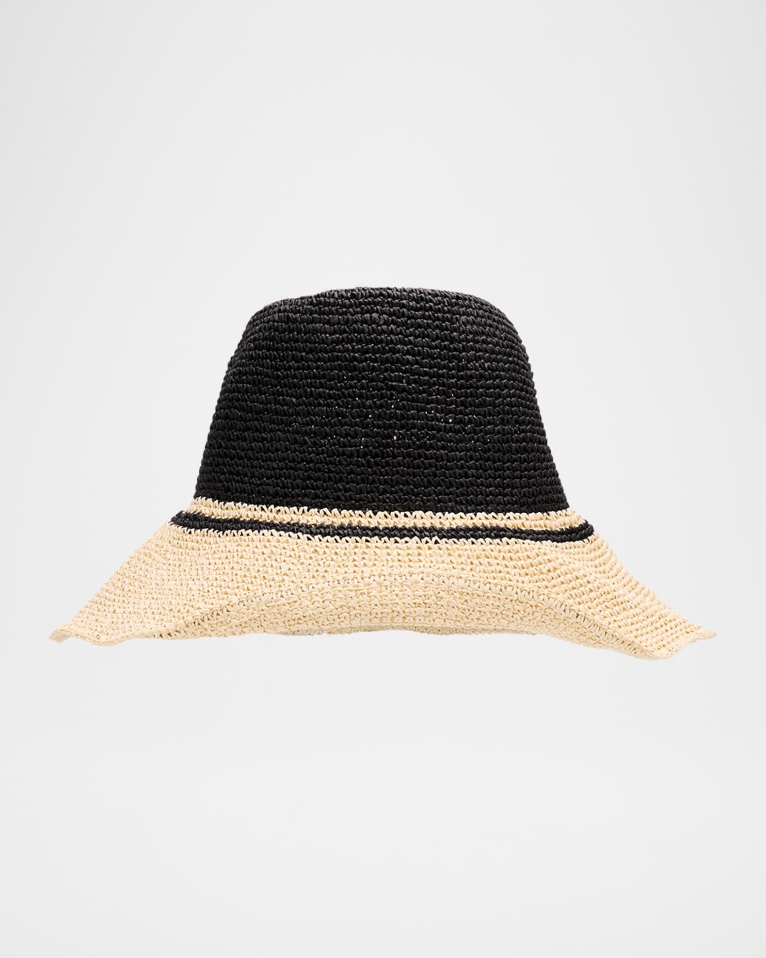 Toteme Two-Tone Paper Straw Hat | Neiman Marcus