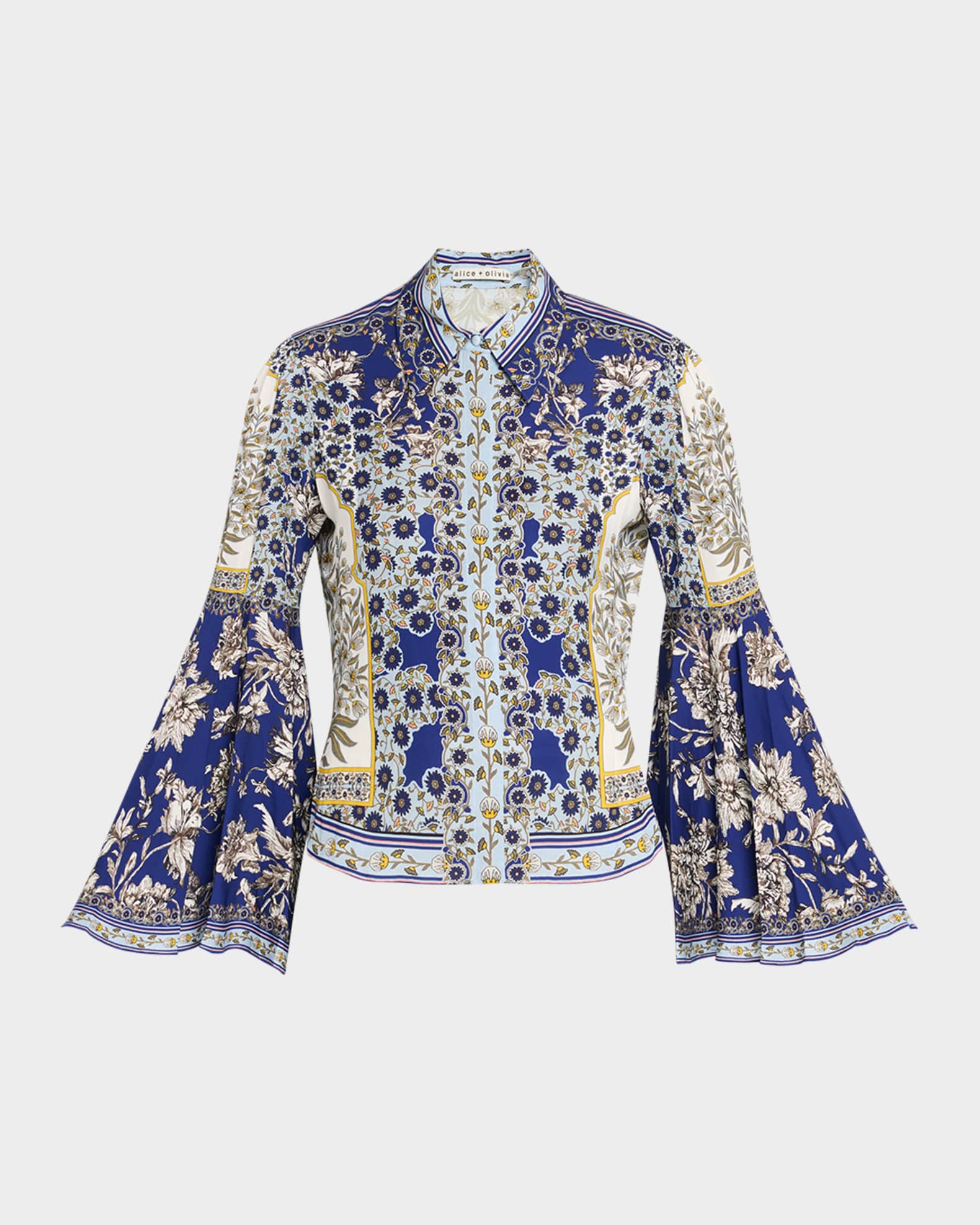 Willa Forevermore Fitted Bell-Sleeve Placket Top  0