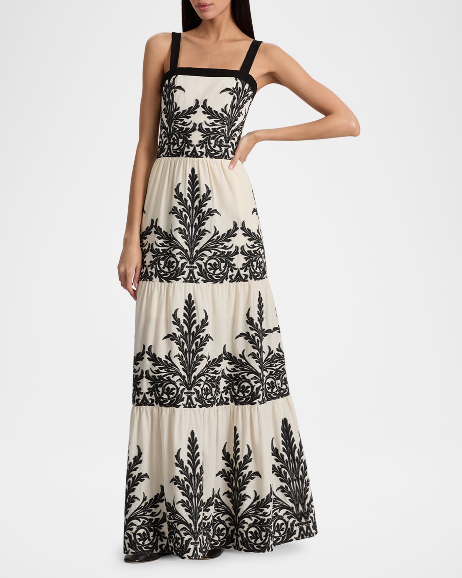 Saige Embroidered Tiered Maxi Dress 1